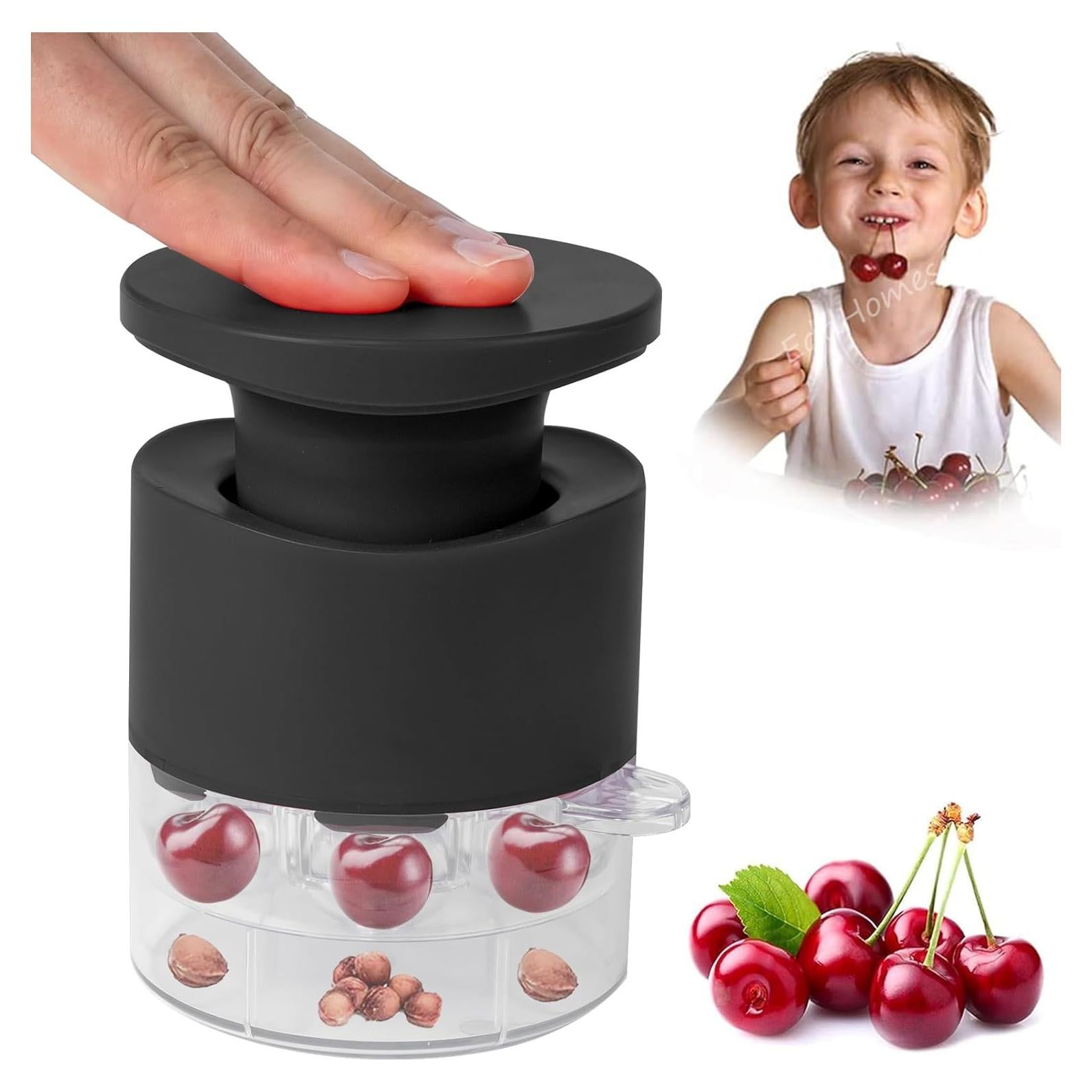 Deshuesador de Cereza EddHomes 7 en 1 con Protector Salpicaduras