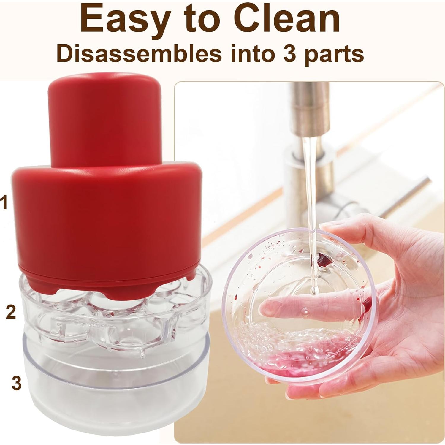 Deshuesador Multi-Cereza Ytuomzi Rojo - Quita 7 Huesos Rápido