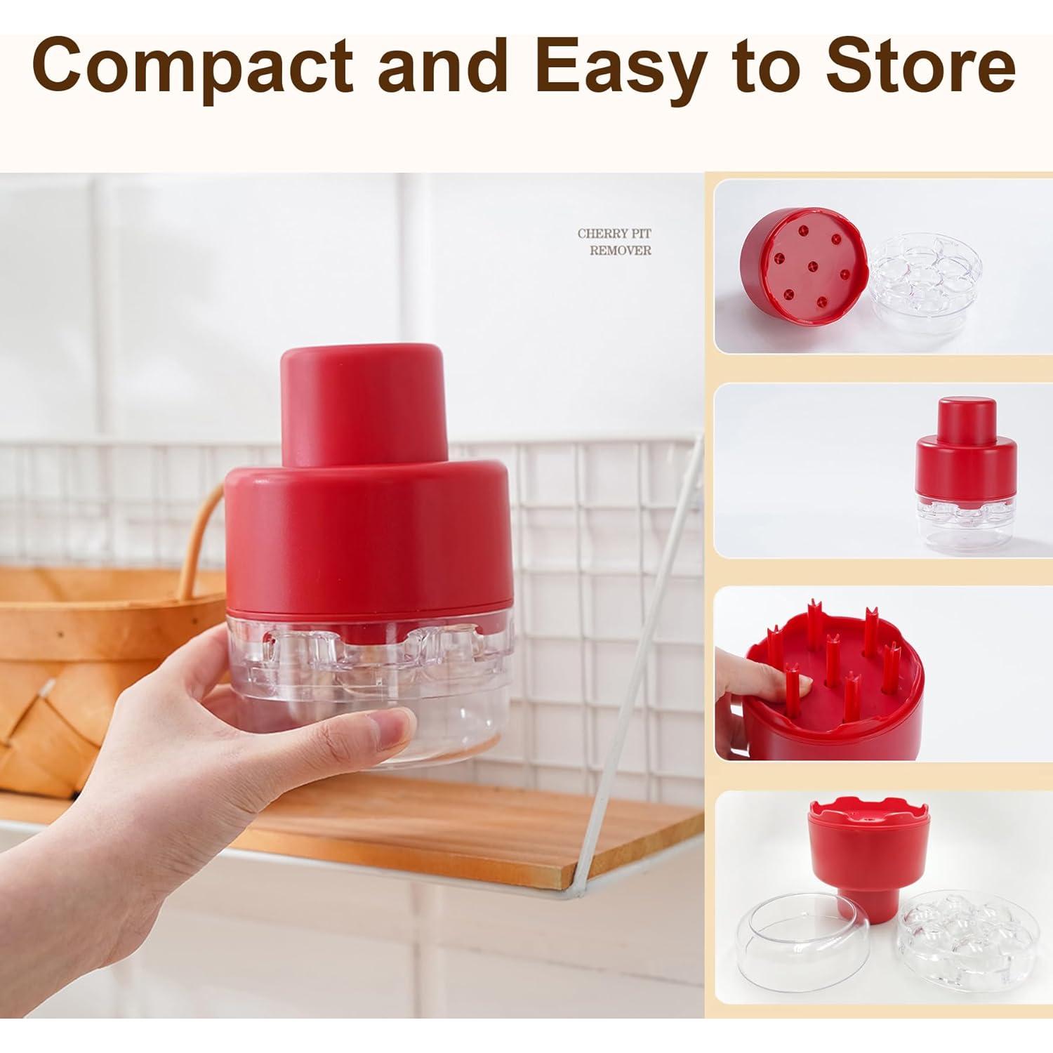 Deshuesador Multi-Cereza Ytuomzi Rojo - Quita 7 Huesos Rápido