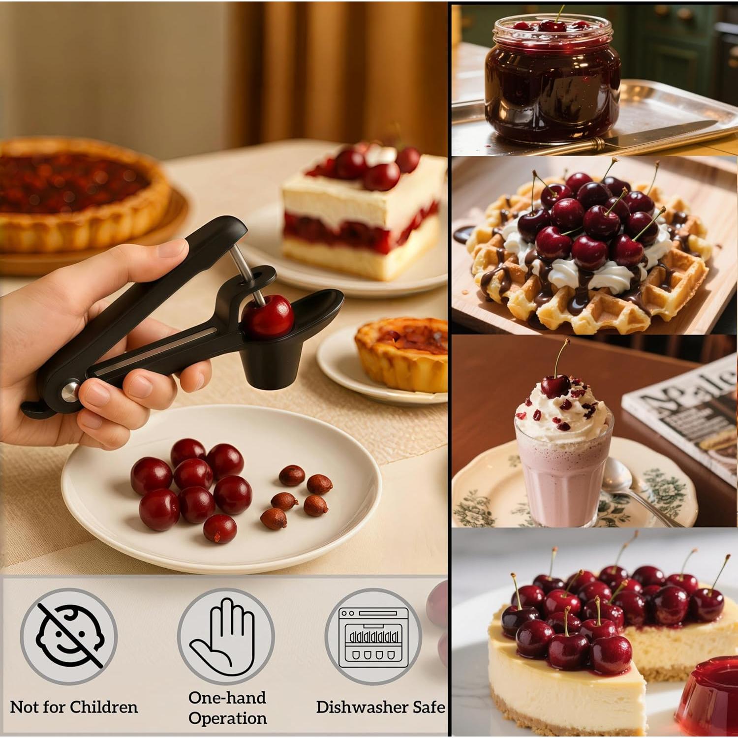 Deshuesador de Cereza VOVEA de Acero Inoxidable - Fácil Uso