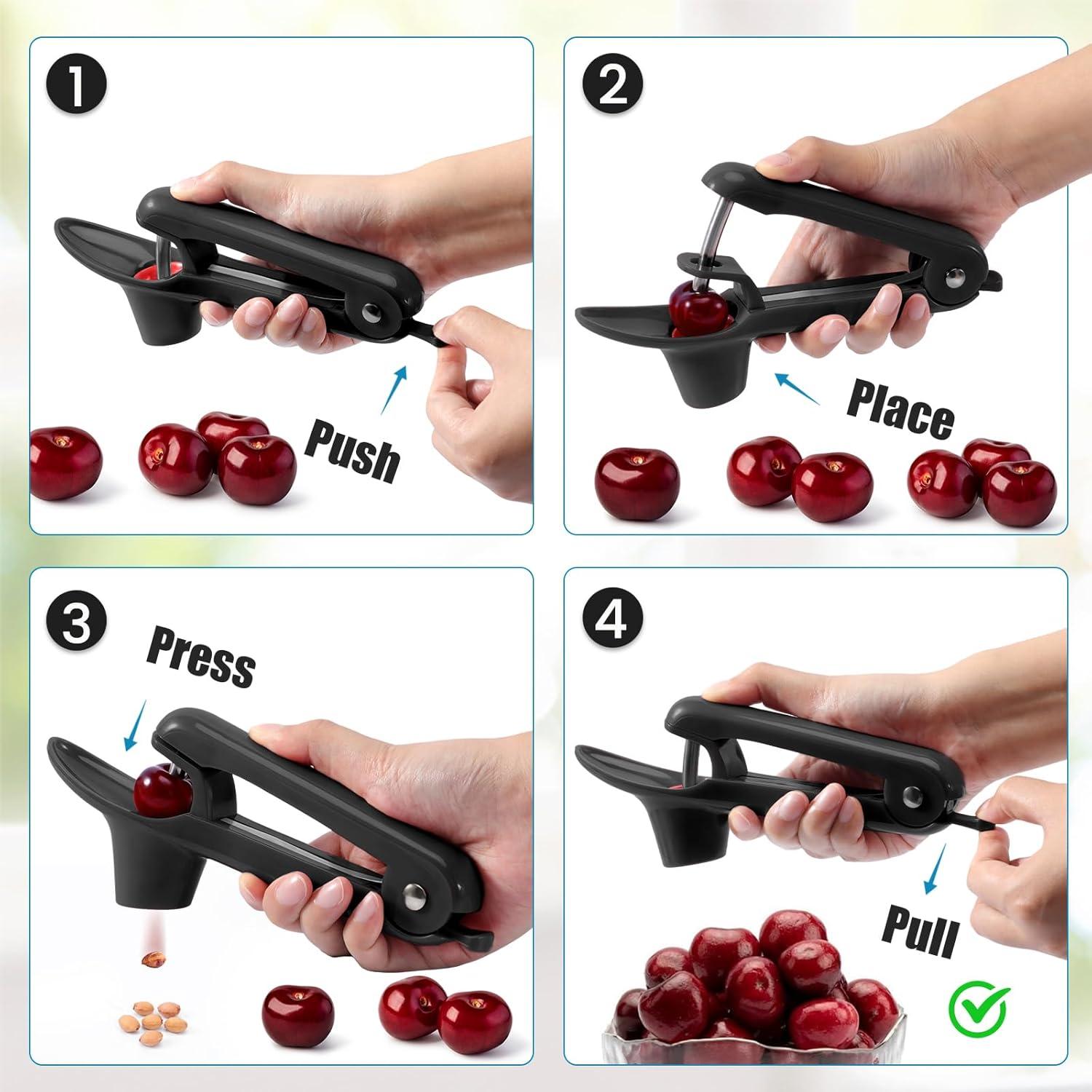 Deshuesador de Cerezas SCHVUBENR Acero Inoxidable Ergonómico