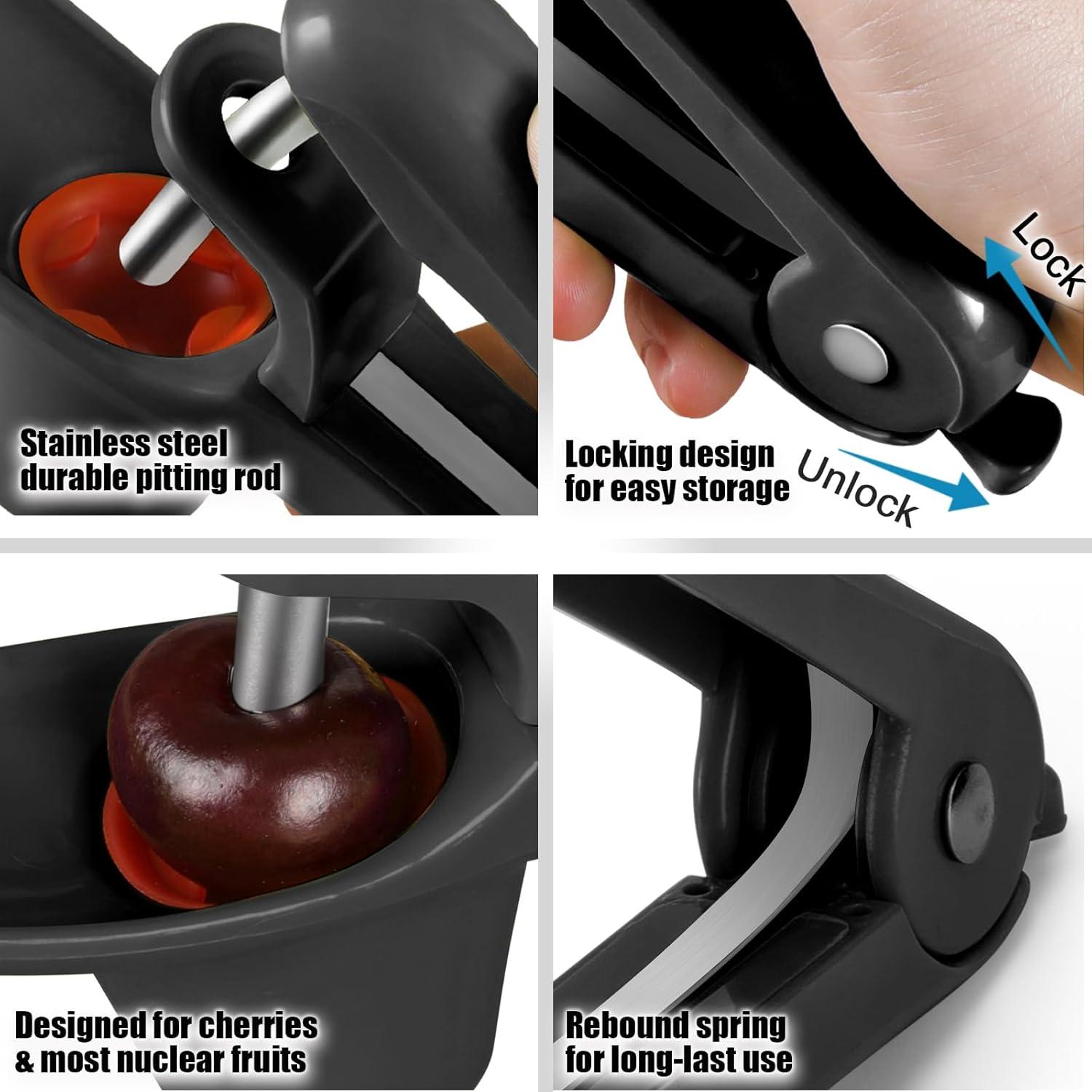 Deshuesador de Cerezas SCHVUBENR Acero Inoxidable Ergonómico