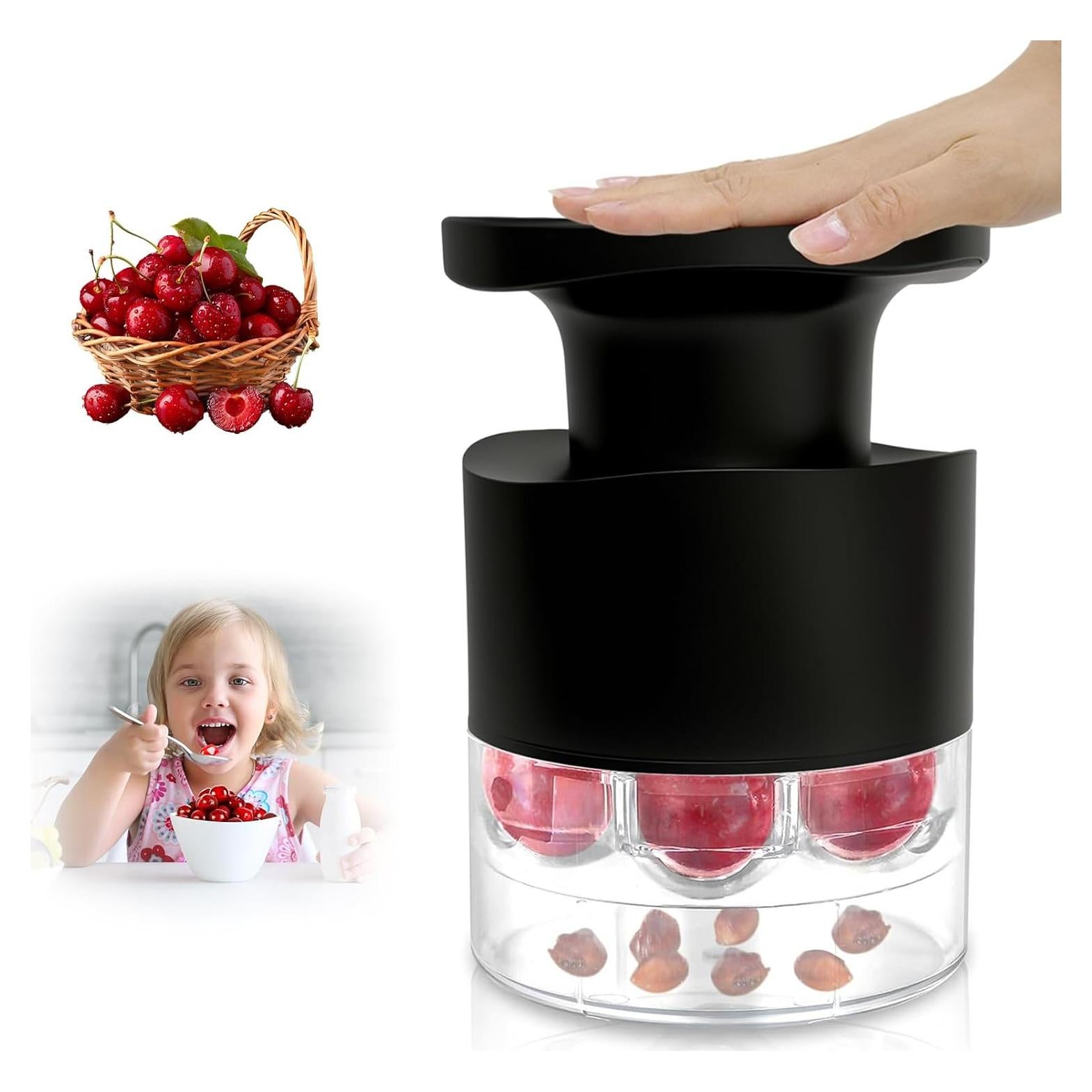 Deshuesador de Cereza Kerfulty 7-en-1 con Protector Salpicaduras