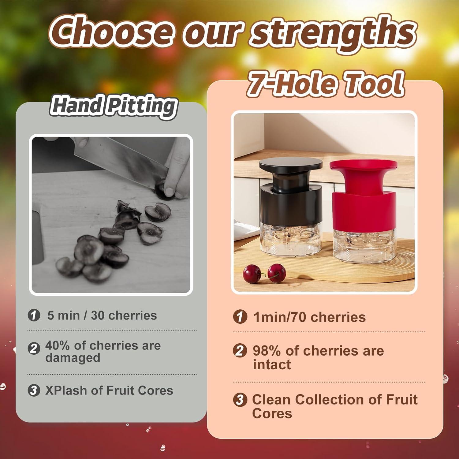 Deshuesador de Cereza Kerfulty 7-en-1 con Protector Salpicaduras