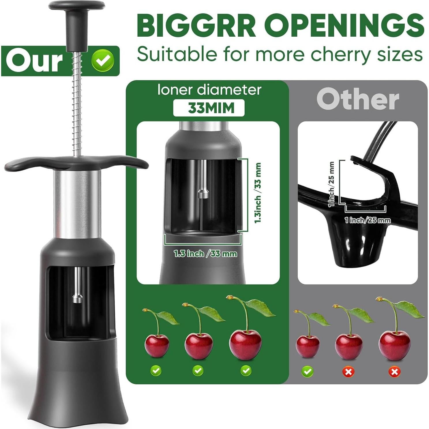 Removedor de Huesos de Cereza PIUGERU 33mm Acero Inoxidable