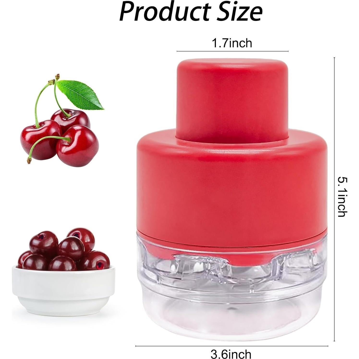 Deshuesador de Cereza 7 en 1 CEHNCEH Rojo, Compacto y Eficiente