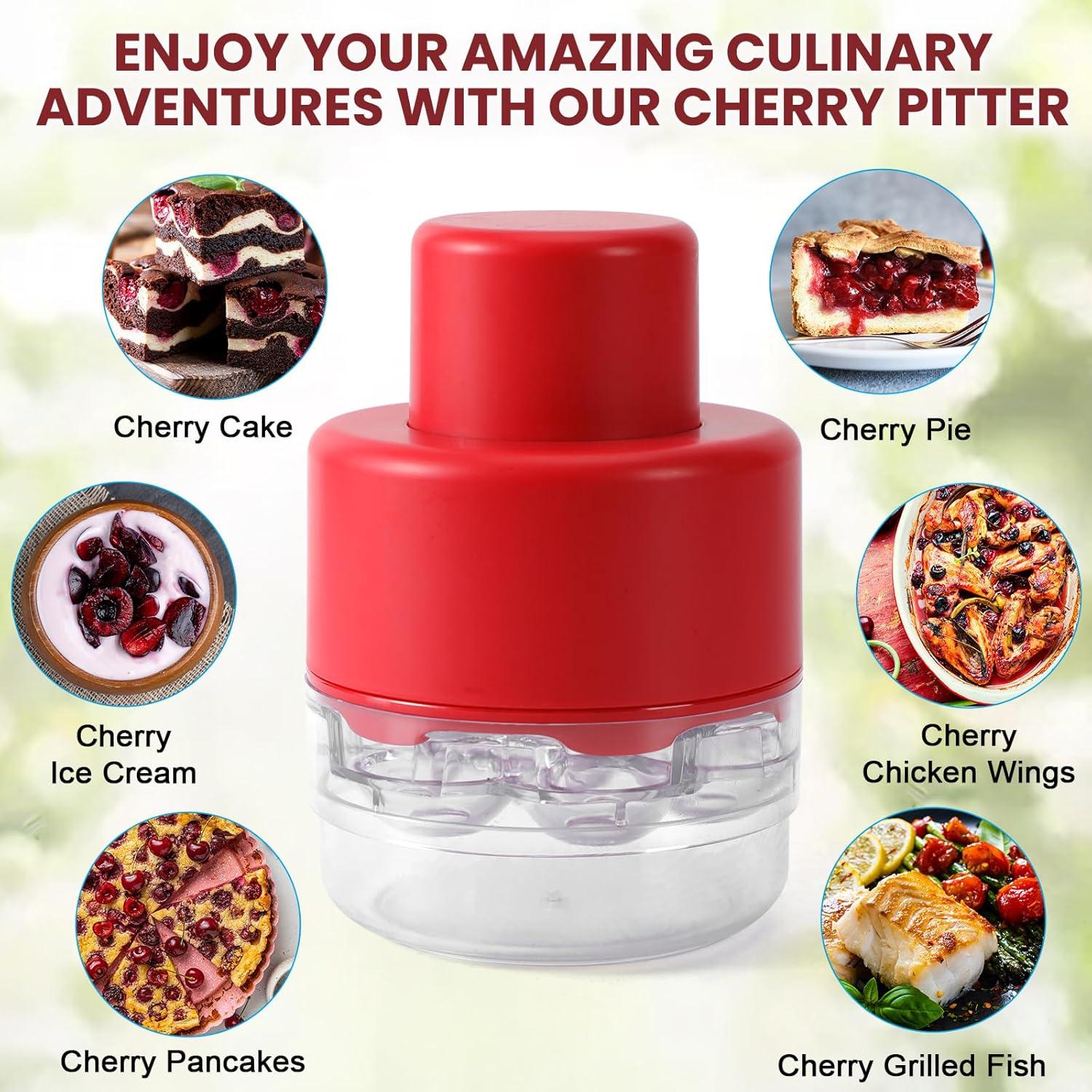 Deshuesador de Cerezas 7 en 1 SCHVUBENR Rojo - Ergonómico y Eficiente