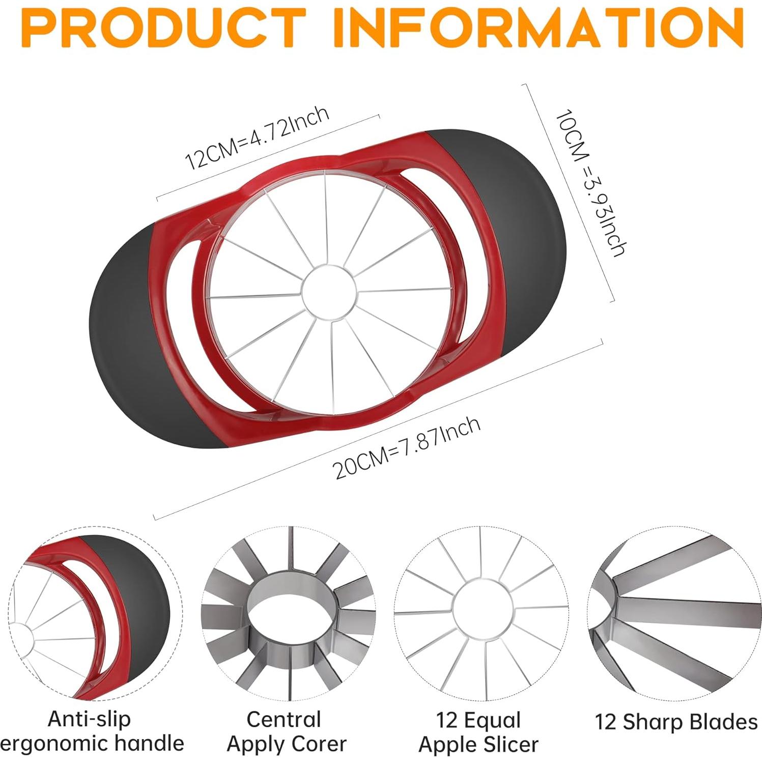 Cortador de Manzanas Supercenter 12 Cuchillas Acero Inoxidable