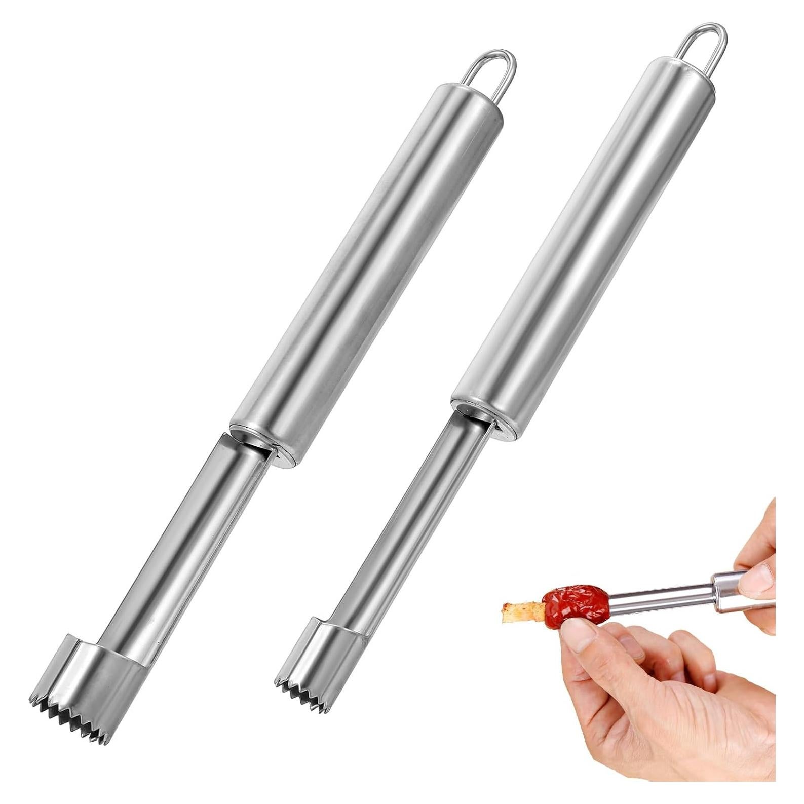 Juego de 2 Quita Corazones de Fruta Nogeqi Acero Inoxidable