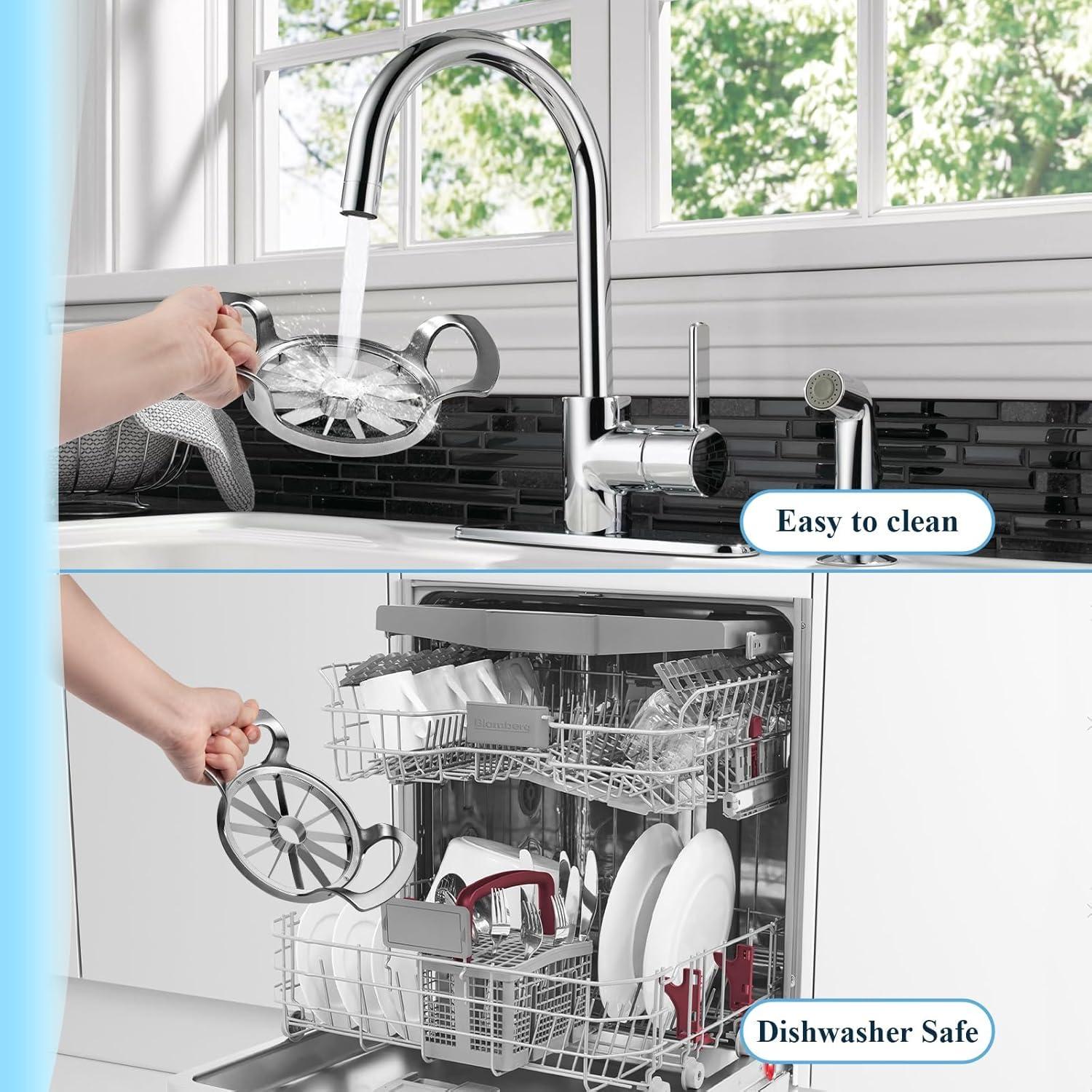 Cortador y Descorazonador de Manzanas LIVSGNISTA 12 Cuchillas Acero Inoxidable