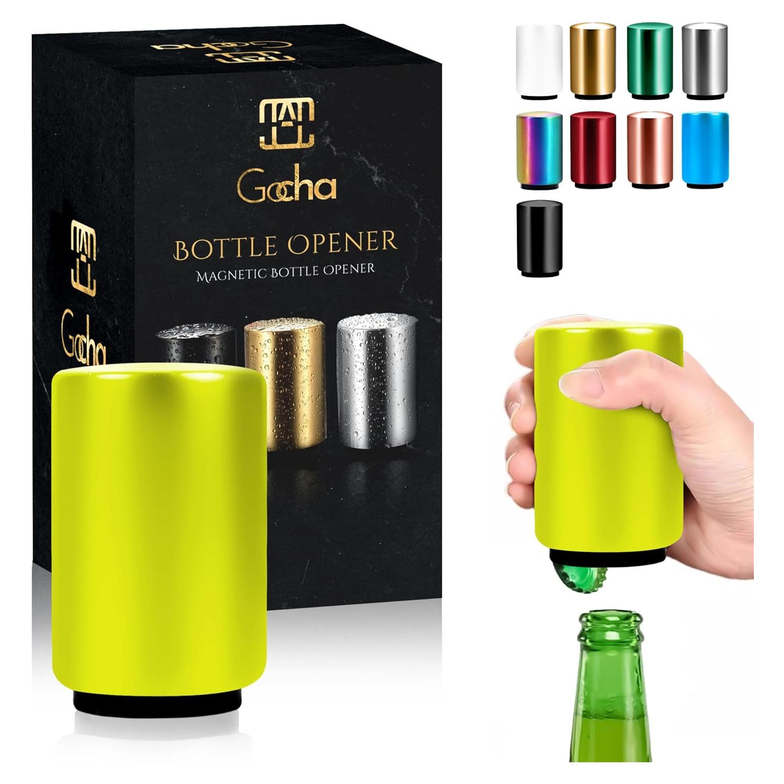 Abrebotellas Magnético GOCHA de Acero Inoxidable Amarillo