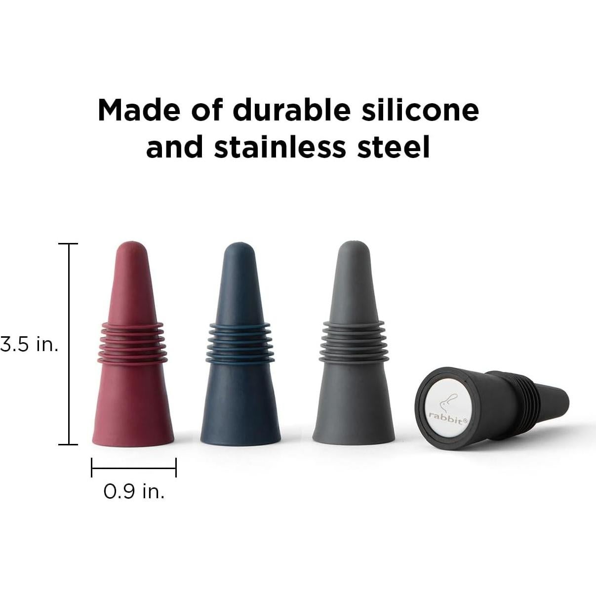 Juego de 4 Tapones para Botellas Rabbit W6121 Multicolor