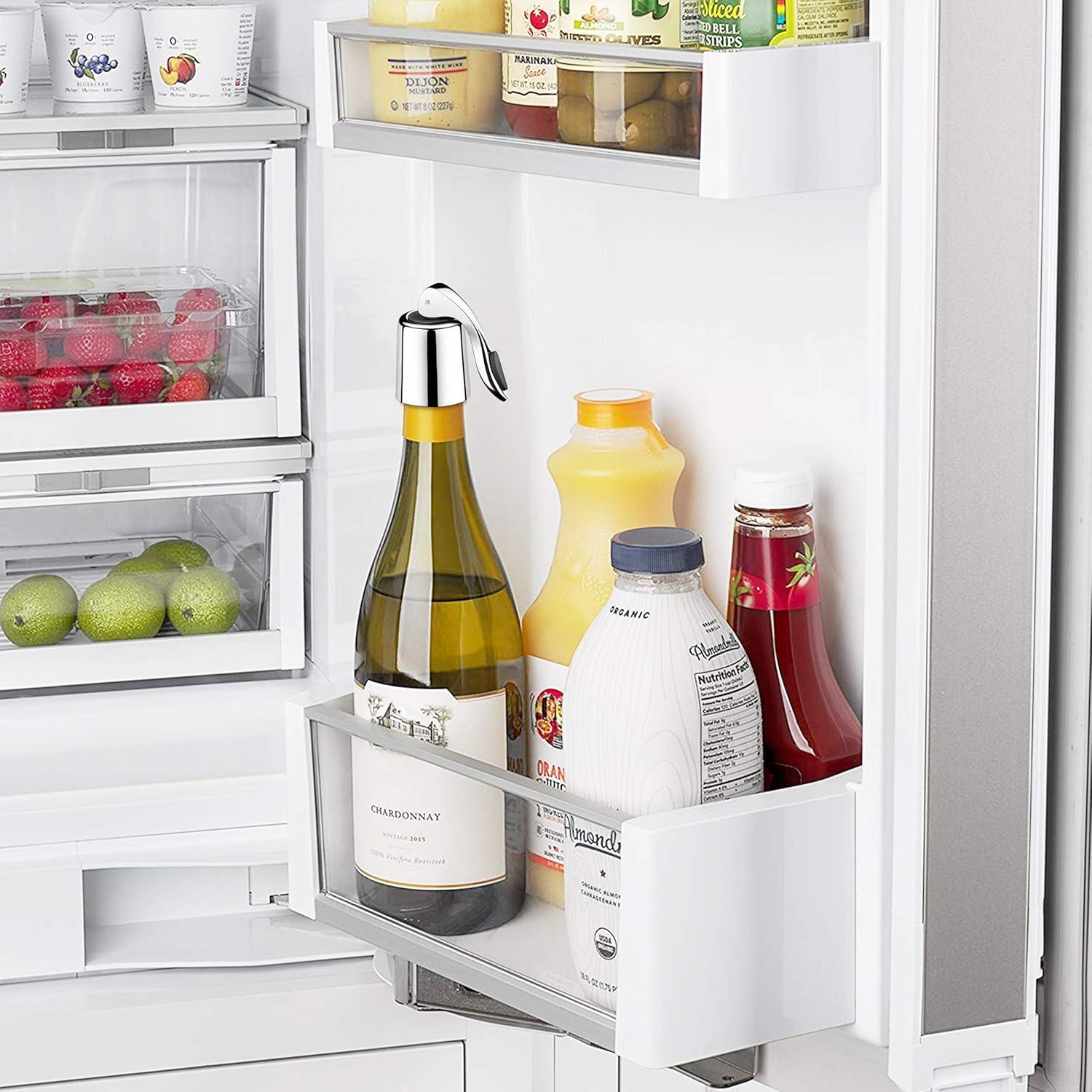 Juego de 2 Tapones de Vino ERHIRY Acero Inoxidable con Silicona