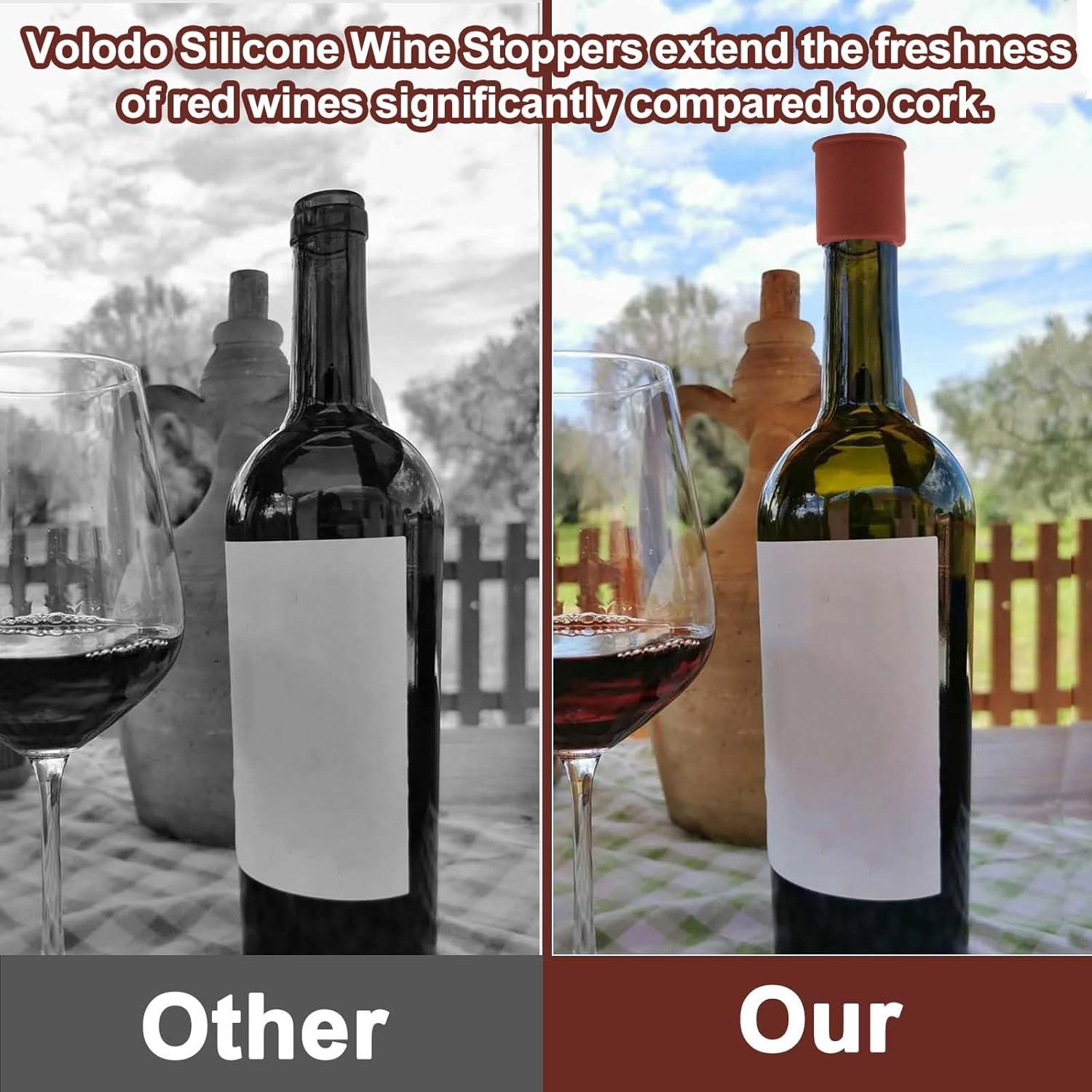 Tapones de Silicona para Vino Vodolo 4pcs Reutilizables