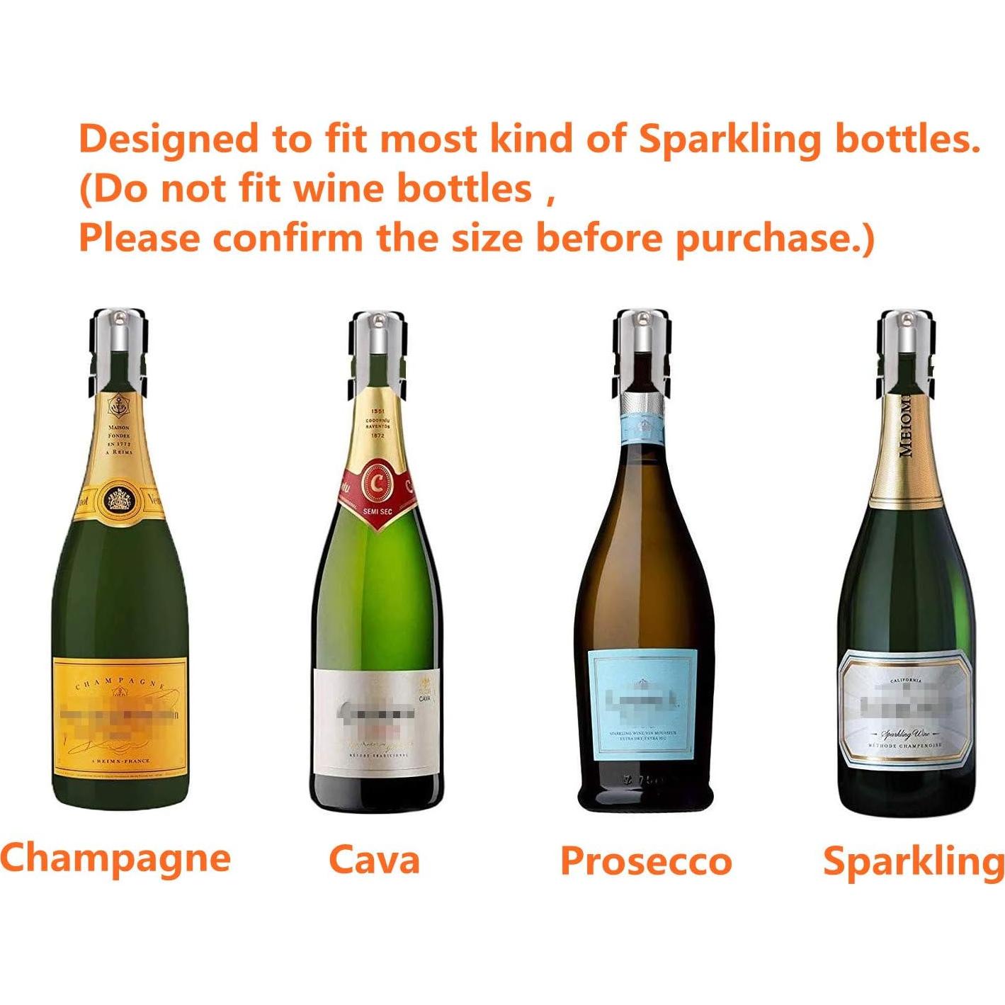 Tapones de Champagne BGMAX 3 Unidades Acero Inoxidable