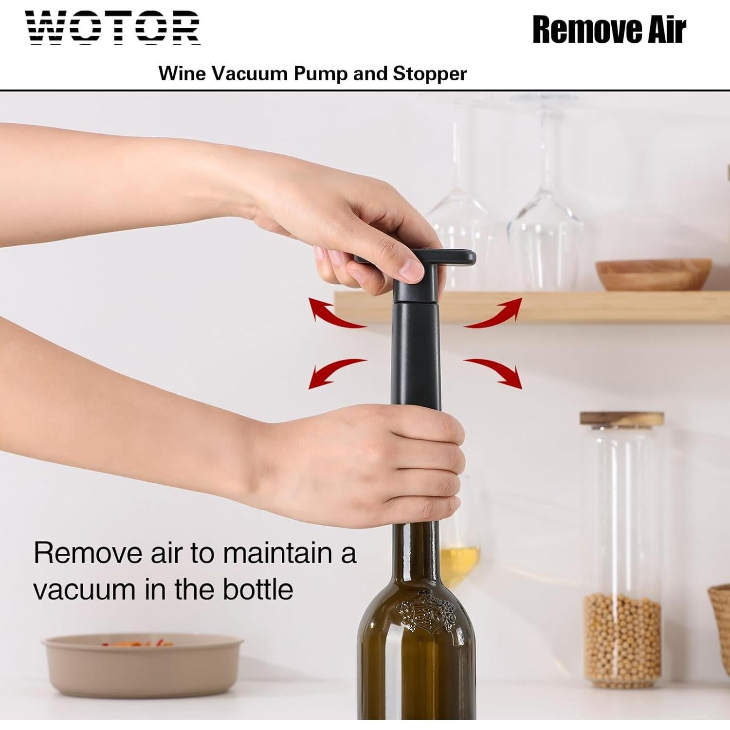 Tapones de Vino al Vacío WOTOR 12 Piezas Silicona Negra