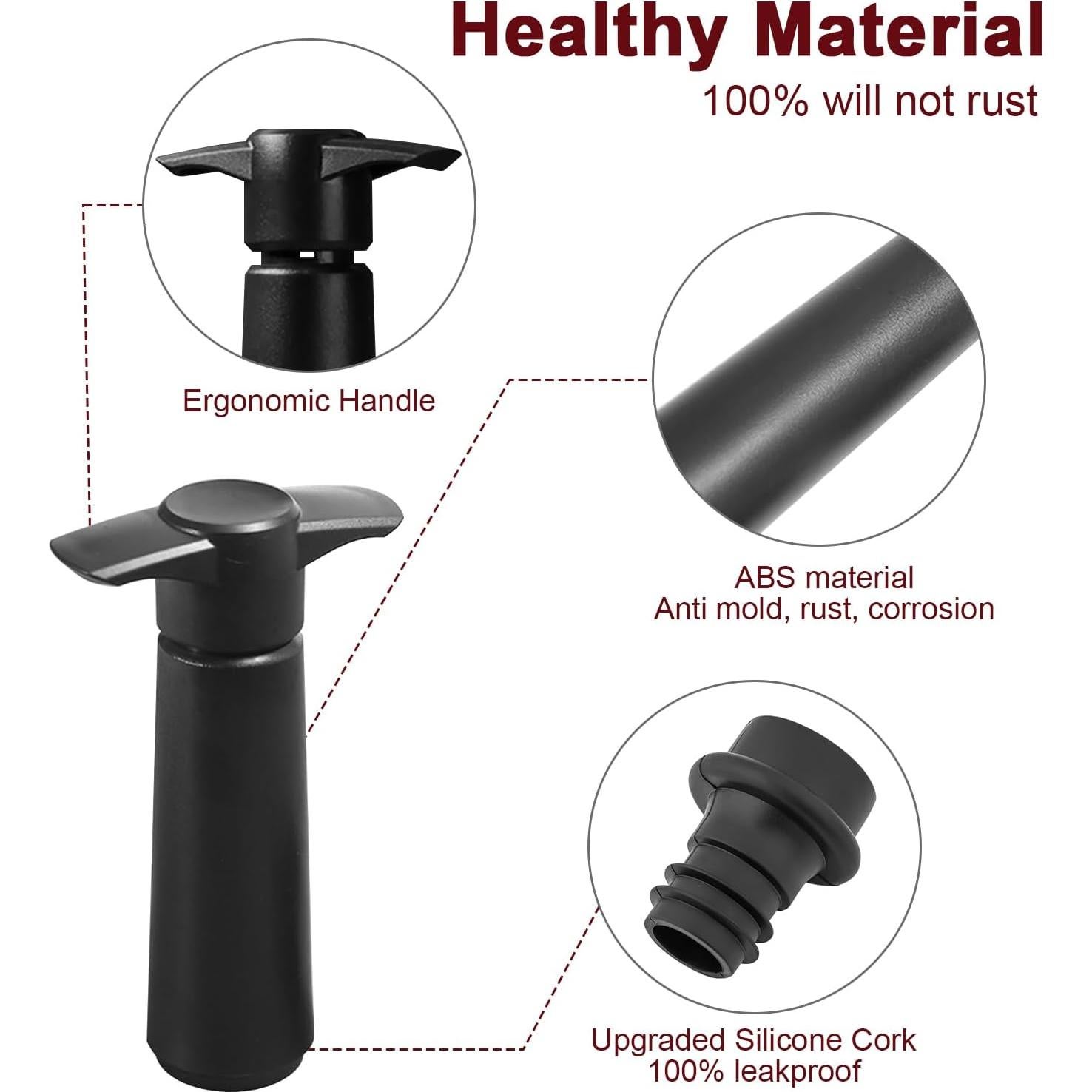 Bomba de vacío para vino BETTFOR + 4 tapones reutilizables