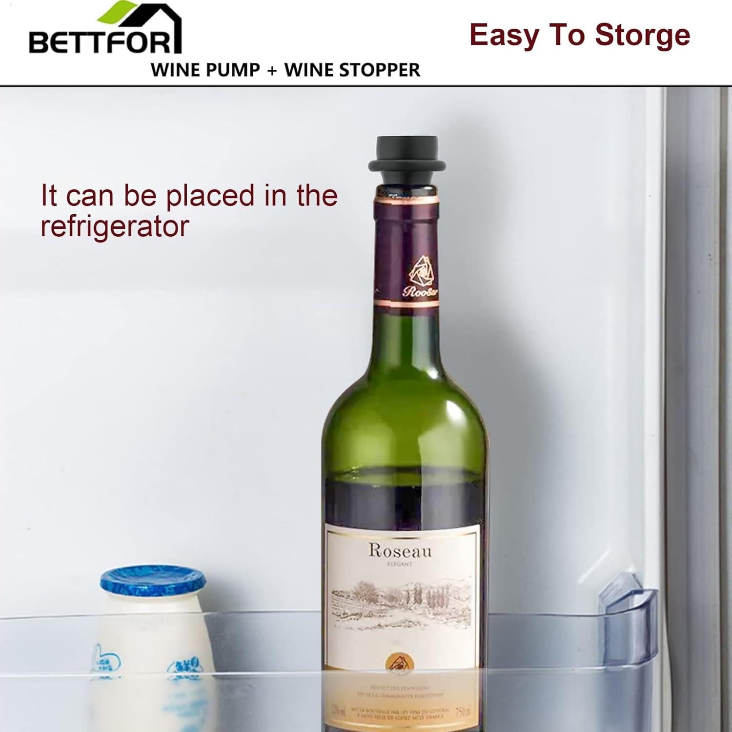 Bomba de vacío para vino BETTFOR + 4 tapones reutilizables
