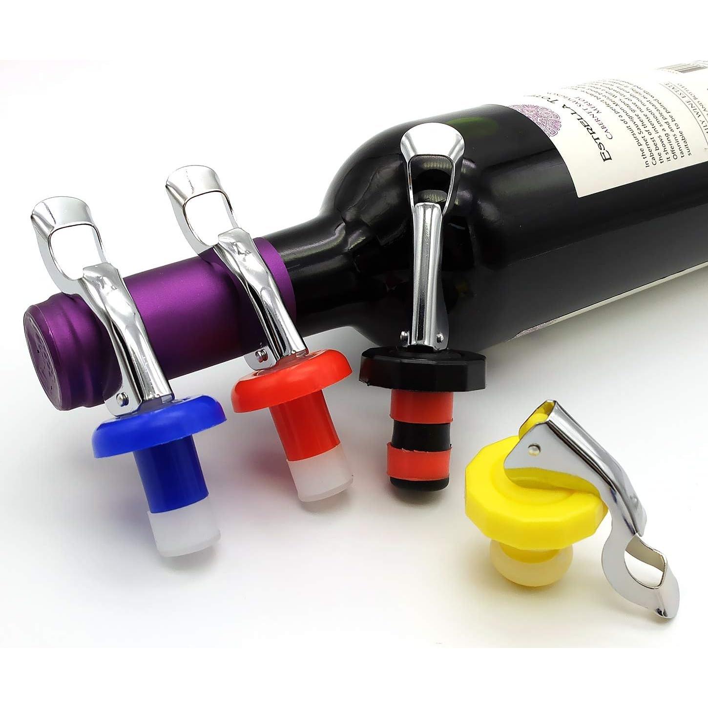 Tapones para Vino M MUGIT Reutilizables Silicona 4 Colores