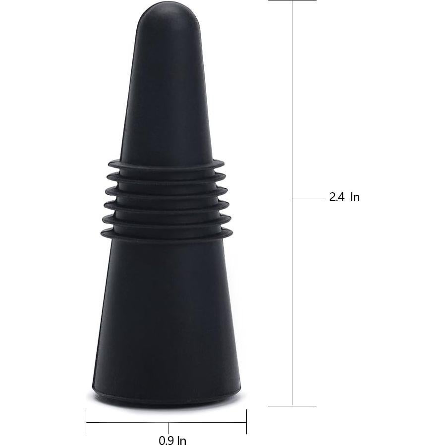 Tapones de Silicona para Vino OHMAXHO - Juego de 5, Negro