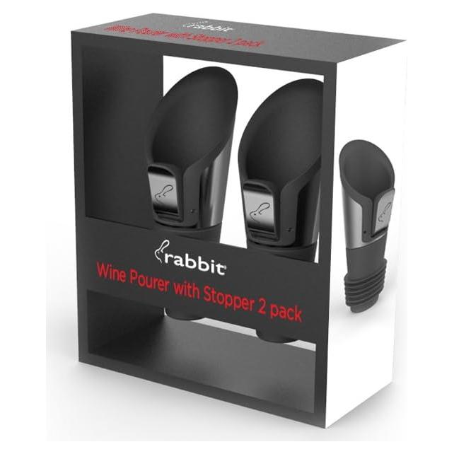 Tapones vertedores de vino Rabbit Acero inoxidable Set 2