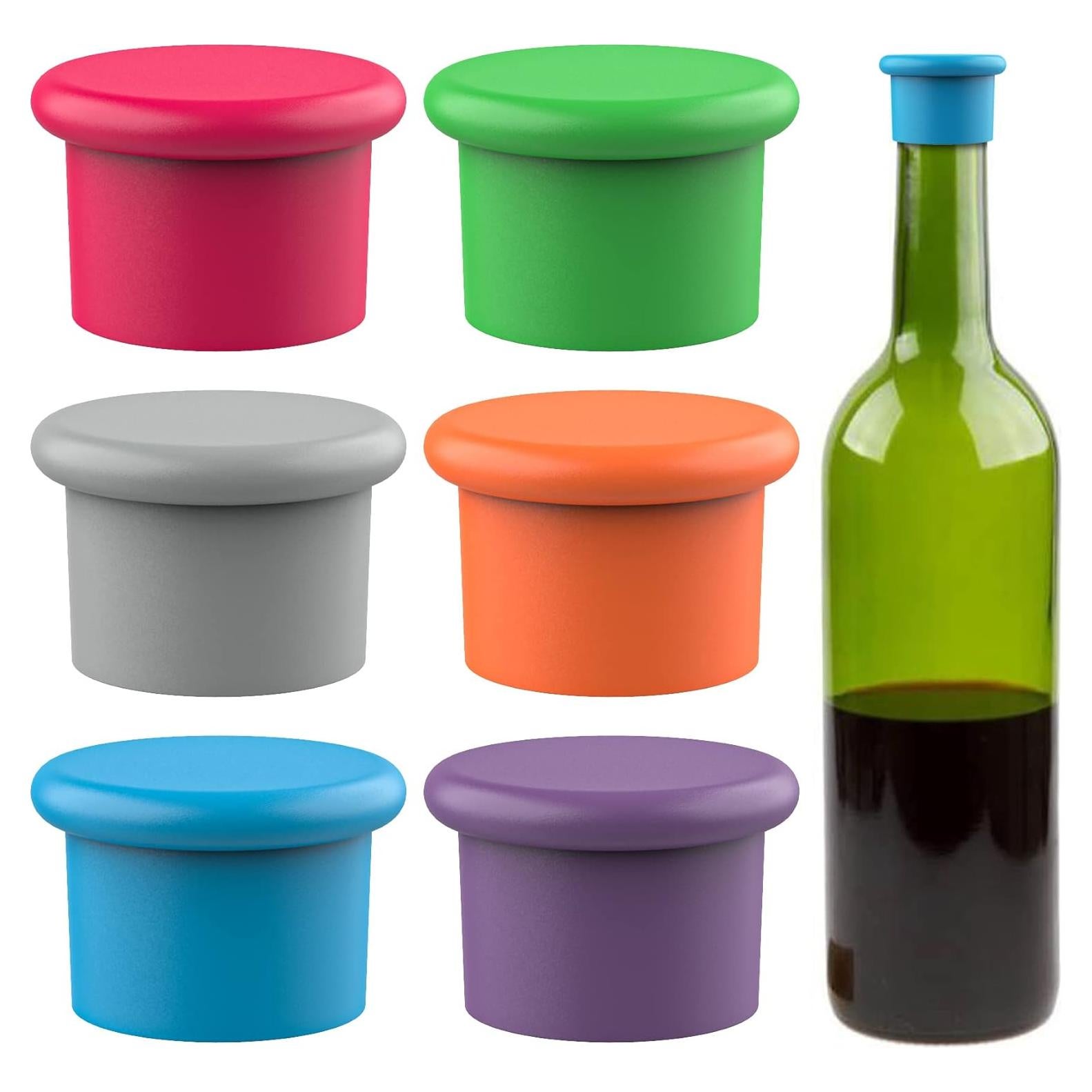 Tapones de Vino de Silicona Bricktown Supply Co. - 6 Piezas