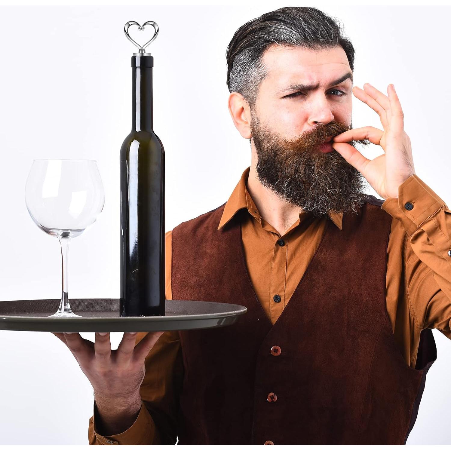 Set de 3 Tapones de Vino Reutilizables Eruinfang Corazón