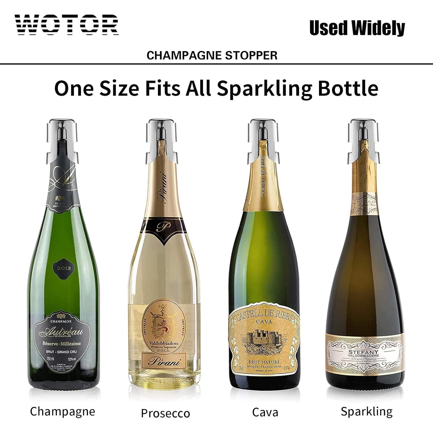 Tapones de Champagne WOTOR Acero Inoxidable 2 Piezas A Prueba de Fugas