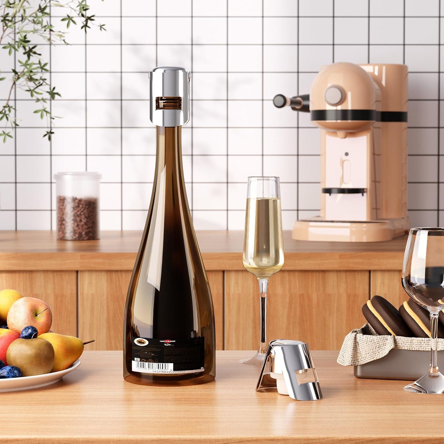 Tapones de Champagne BETTFOR de Acero Inoxidable - 2 Paquete