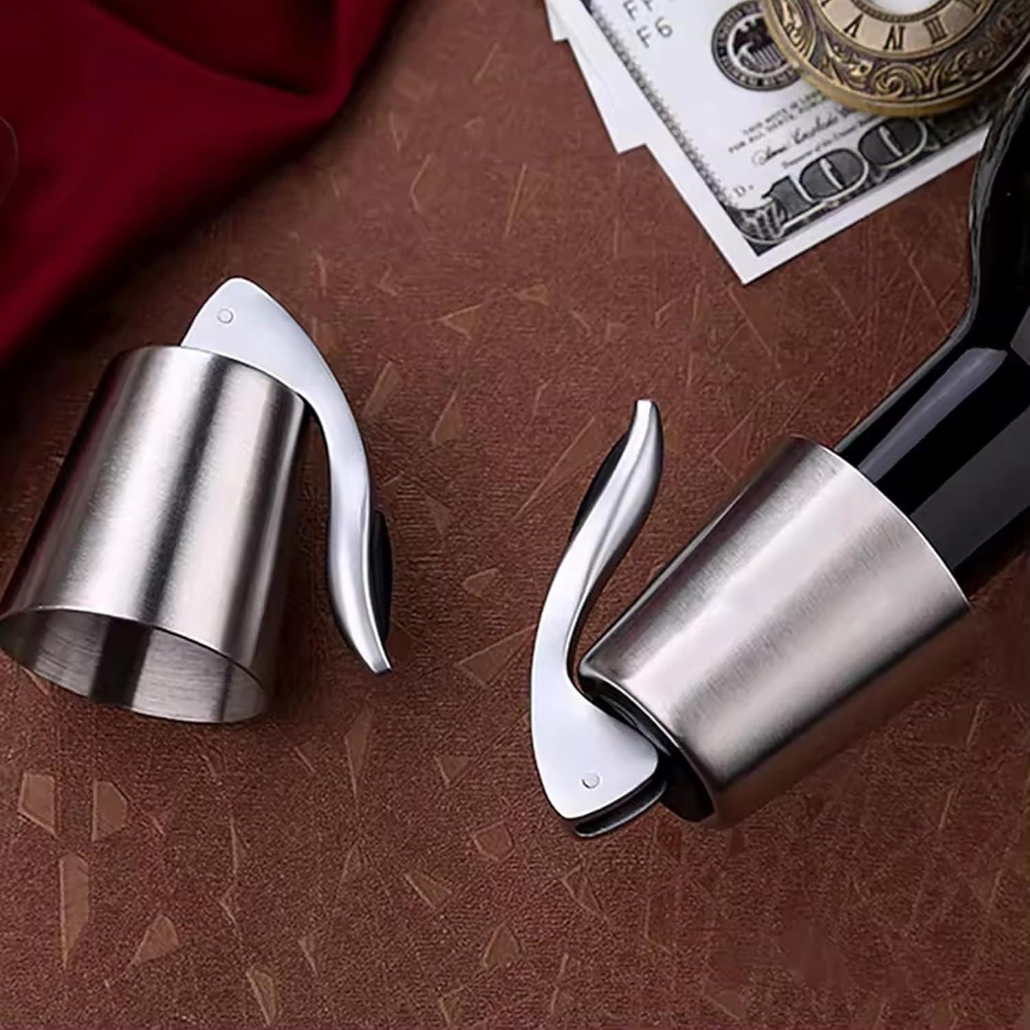 Juego de 2 Tapones de Vino Pafusen Acero Inoxidable Reutilizables