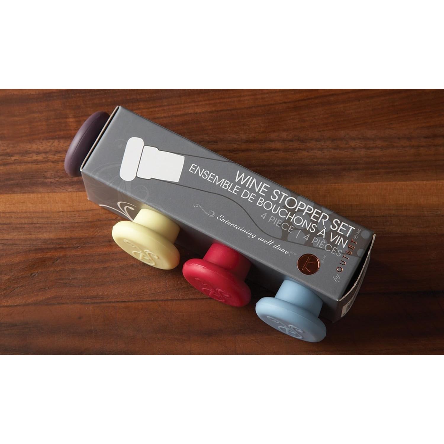 Tapones de Vino de Silicona Outset B229, Set de 4 Colores