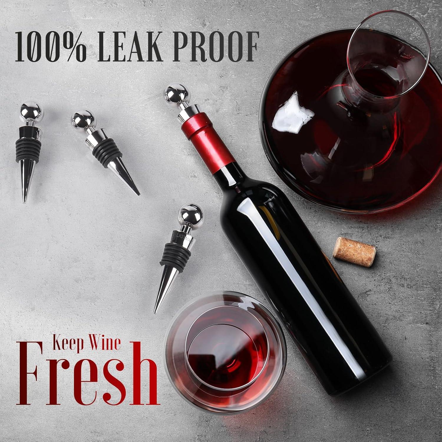 Tapones para Botellas de Vino LIGTMAR 4 Pcs Silicona Ecológica