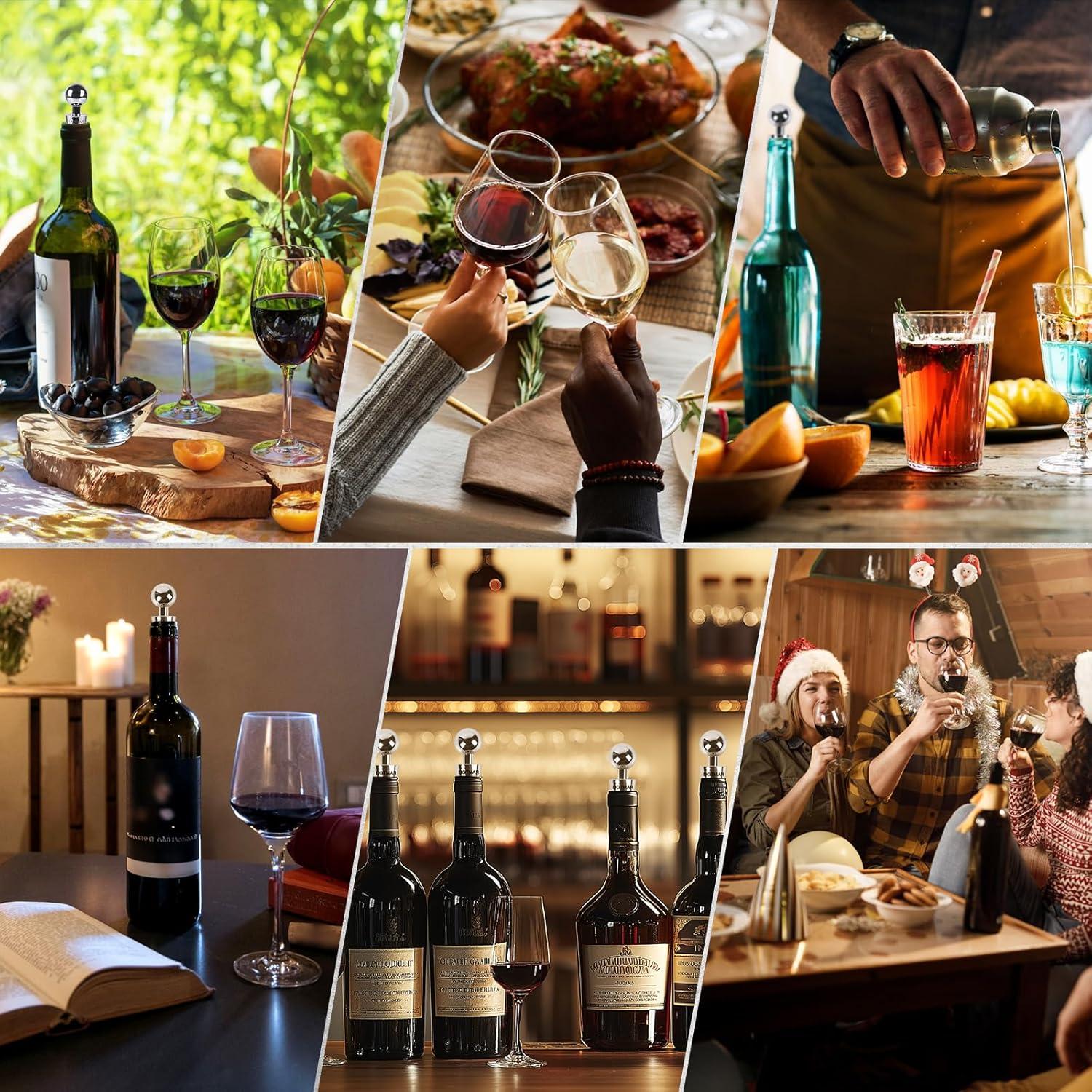 Tapones para Botellas de Vino LIGTMAR 4 Pcs Silicona Ecológica