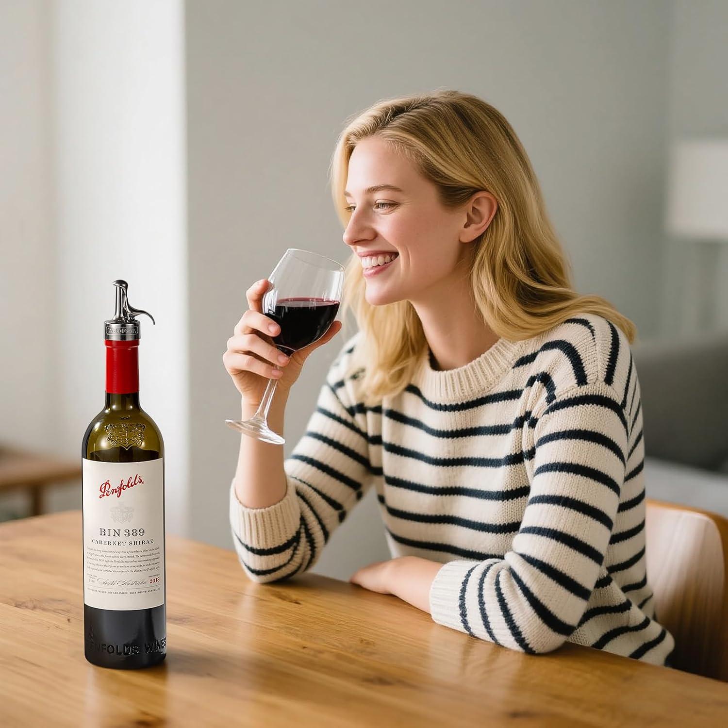 Tapón de Vino Automático Lu-lupour con Vertedor 2 en 1