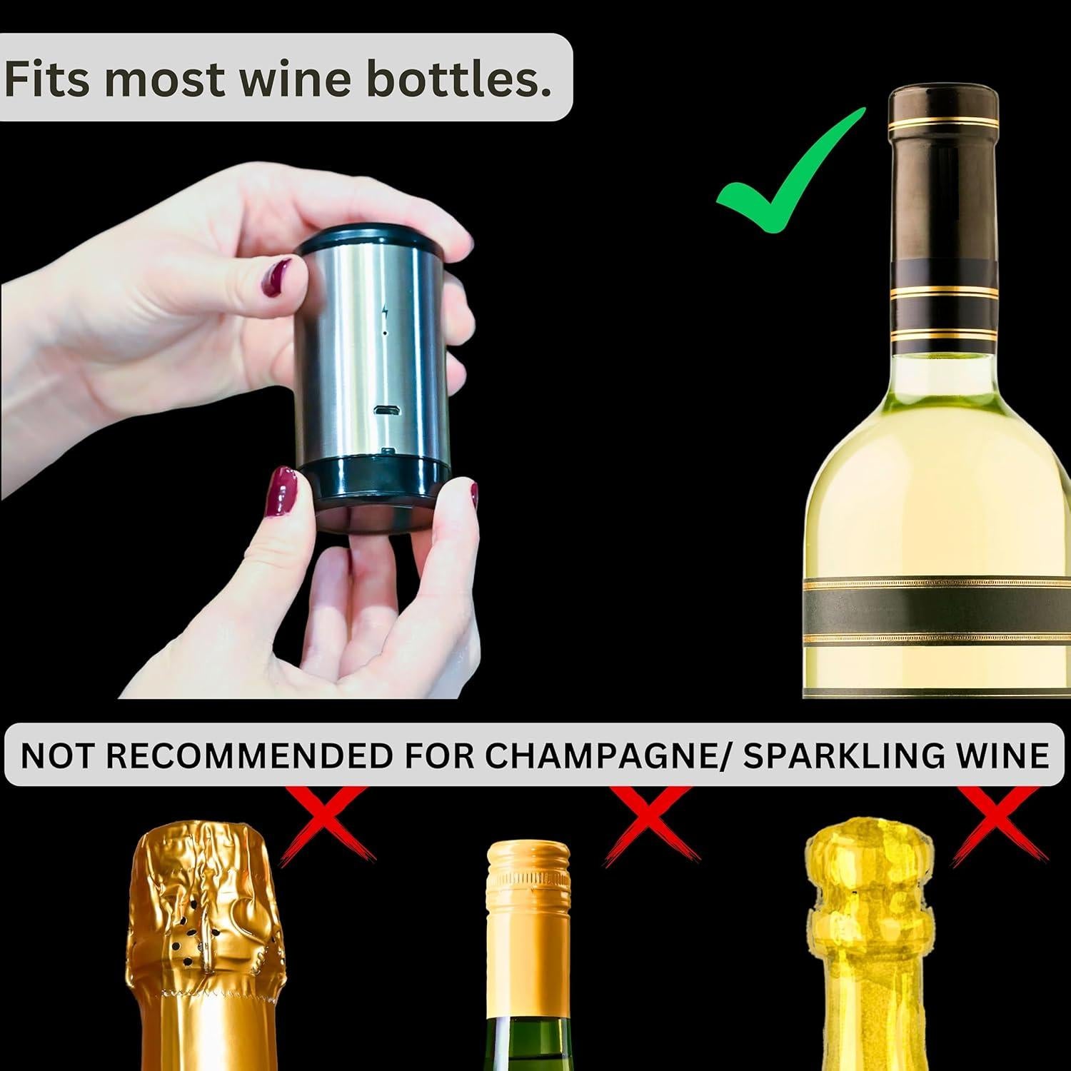 Tapón de Vino Eléctrico KUBEDIN con Bomba de Vacío Automática