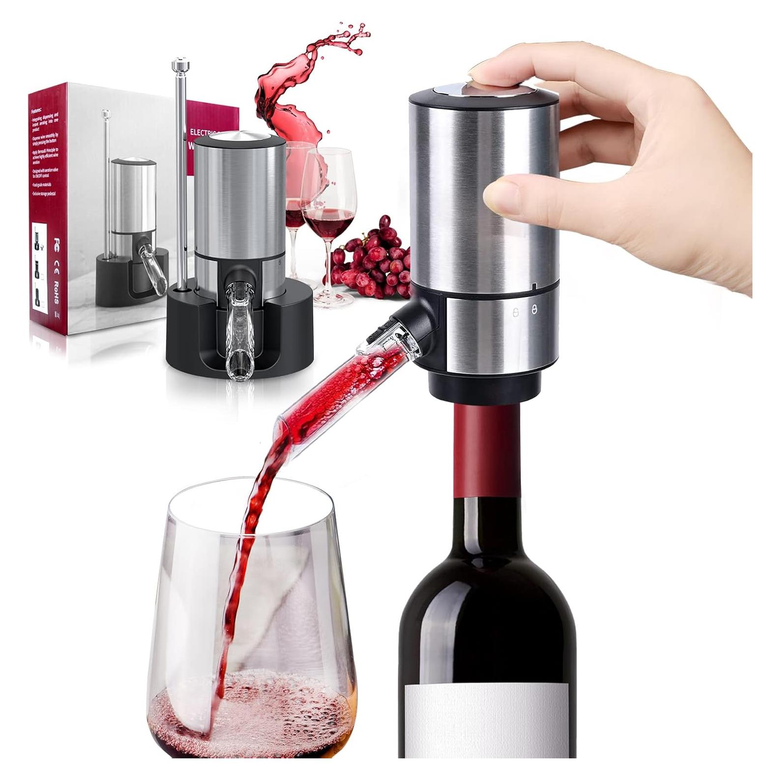 Dispensador de Vino Eléctrico Rocyis con Aerador y Tubo Ajustable