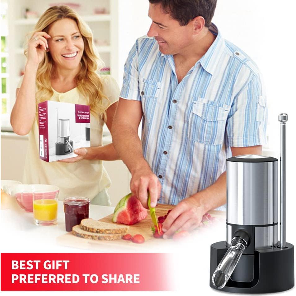 Dispensador de Vino Eléctrico Rocyis con Aerador y Tubo Ajustable