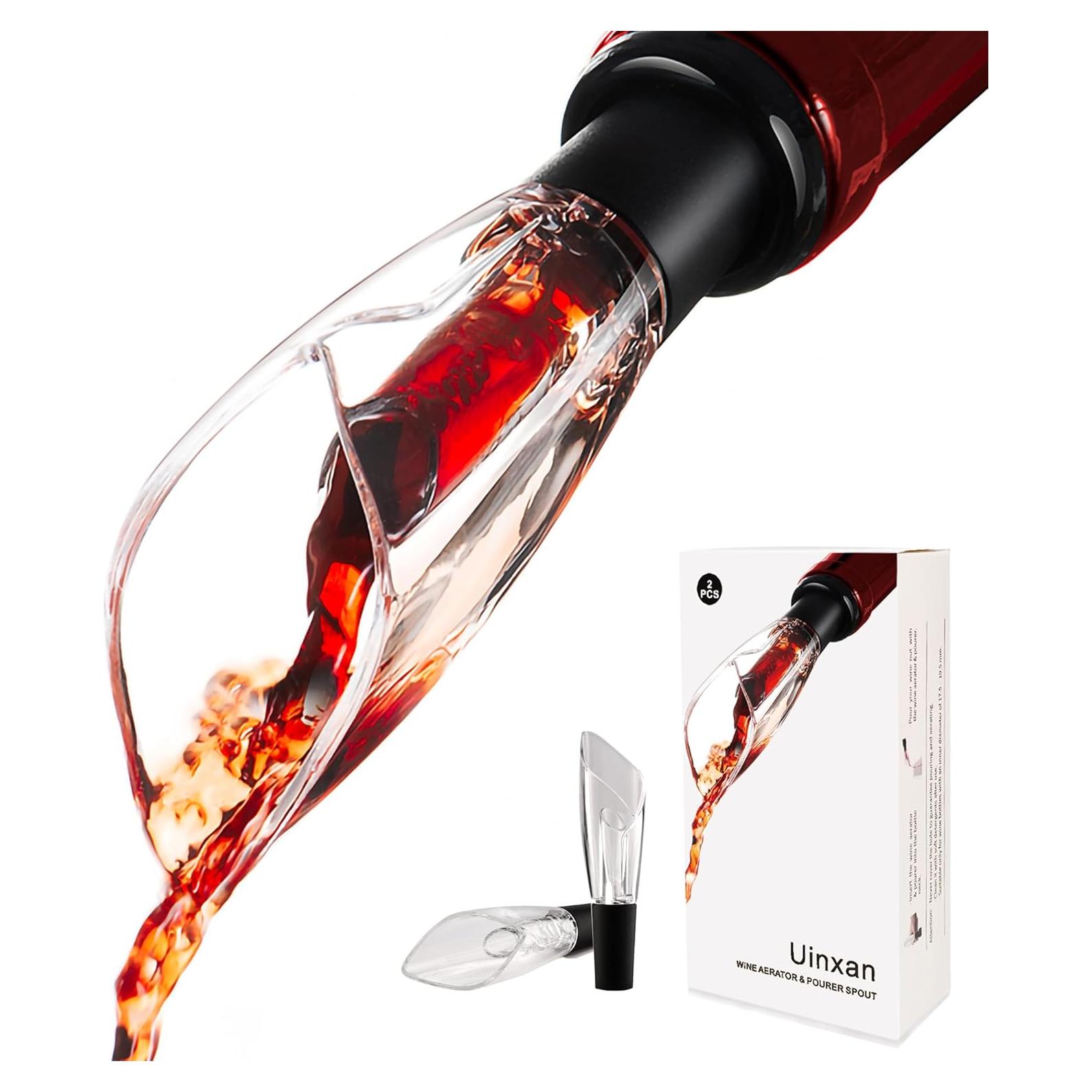 Paquete de 2 Aeradores y Vertedores de Vino Uinxan - Sin Goteo