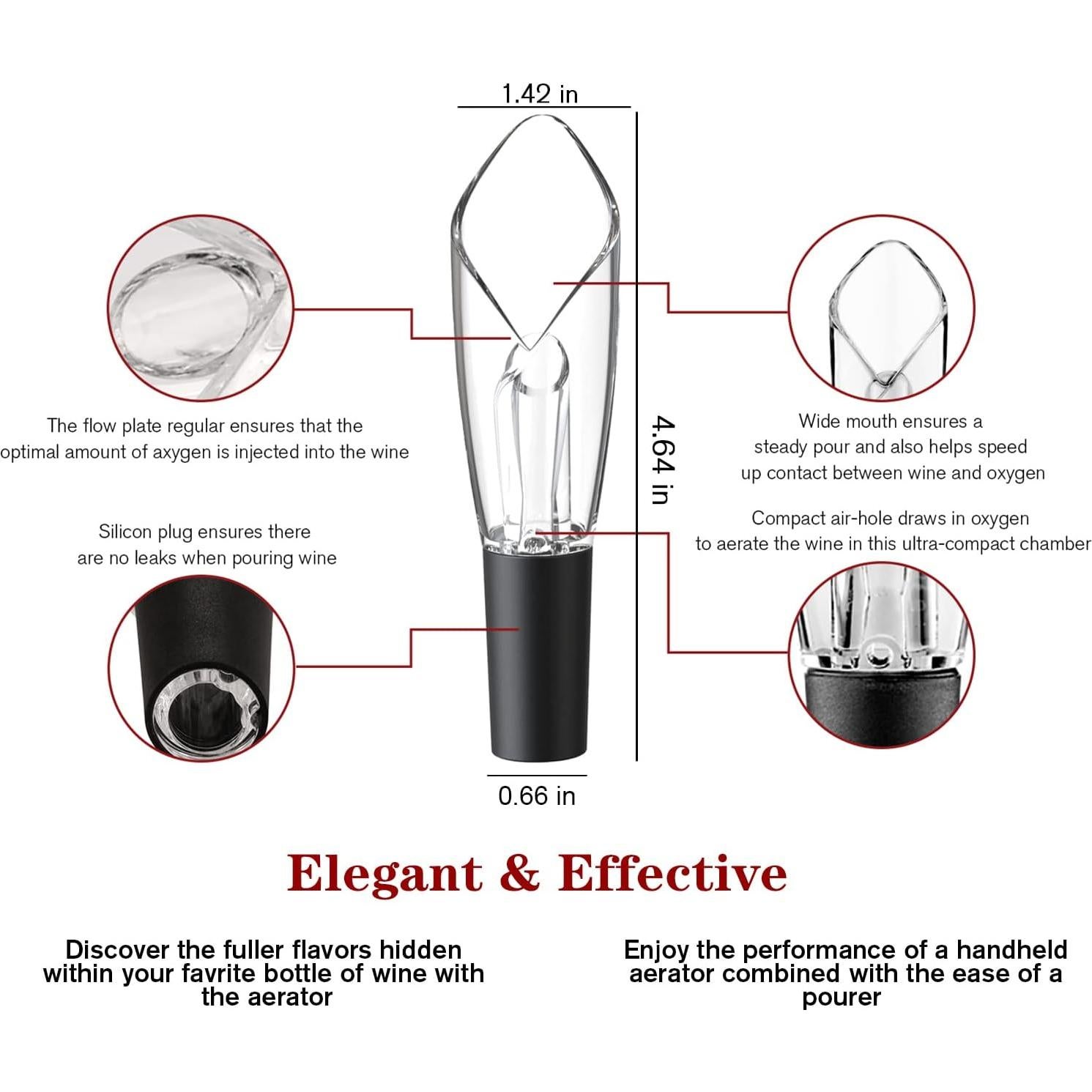 Paquete de 2 Aeradores y Vertedores de Vino Uinxan - Sin Goteo