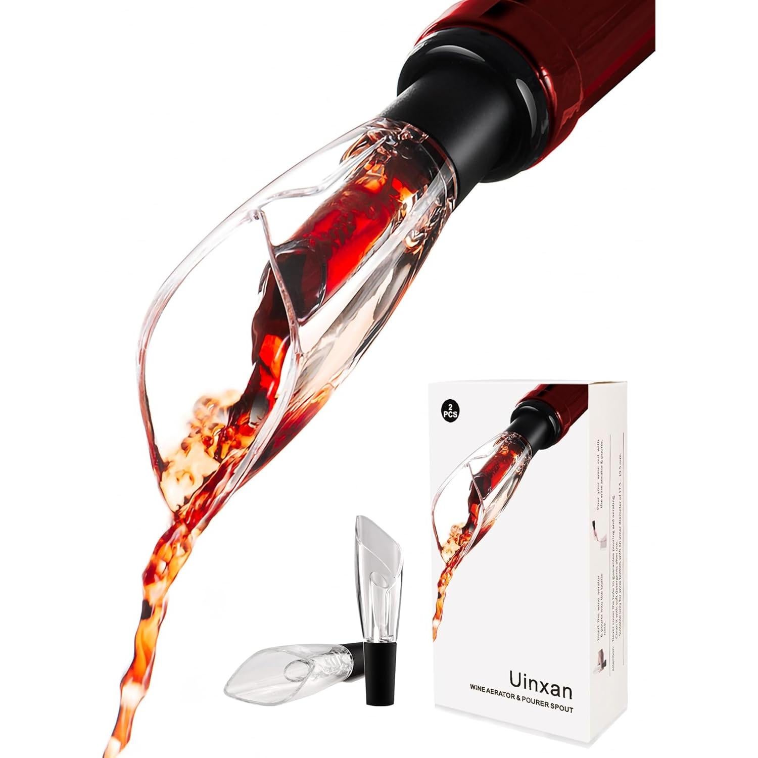 Paquete de 2 Aeradores y Vertedores de Vino Uinxan - Sin Goteo