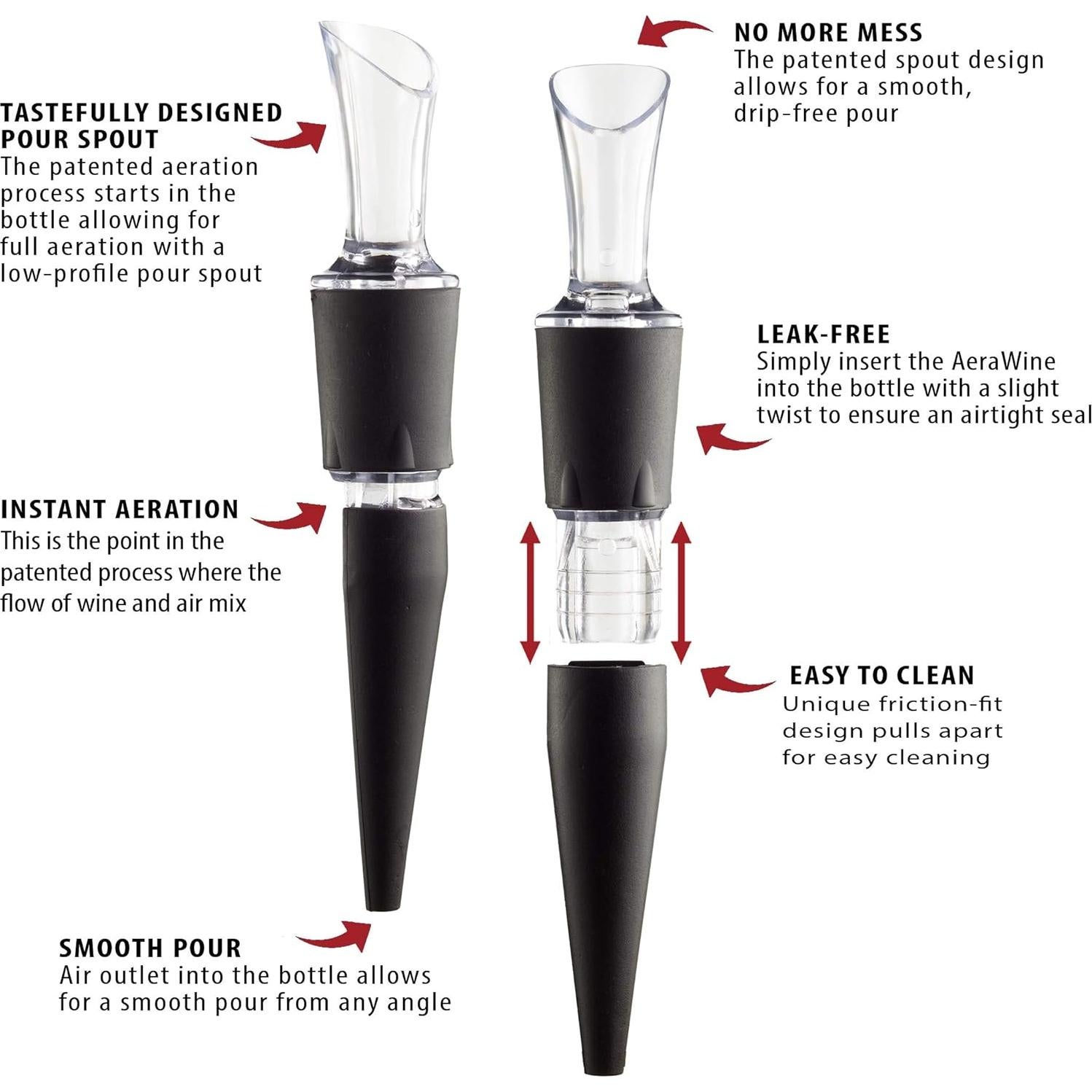 Aerador y Vertedor de Vino AeraWine Infusion - Paquete de 2