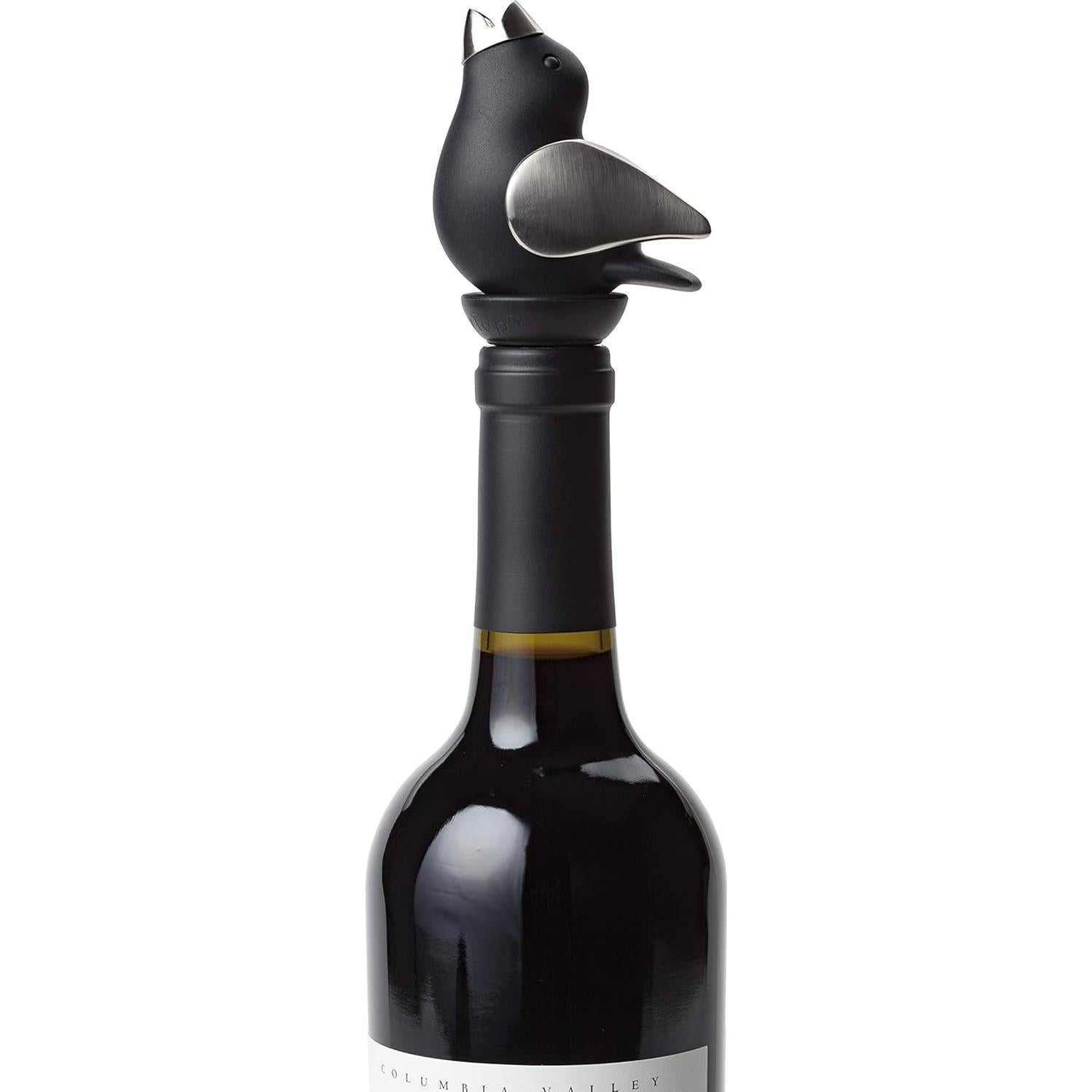 Vertedor de Vino ChirpyTop Negro Cromo con Silbido