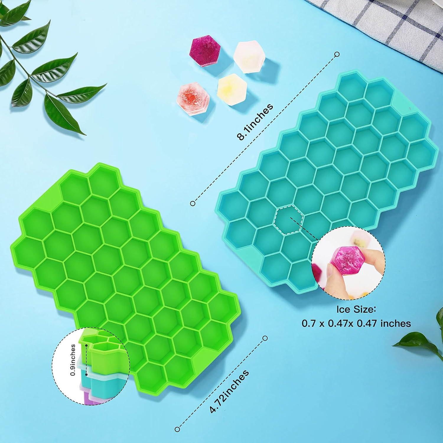 Bandejas de Hielo Azyh con Tapa - 3 Moldes de Silicona 37 Rejillas