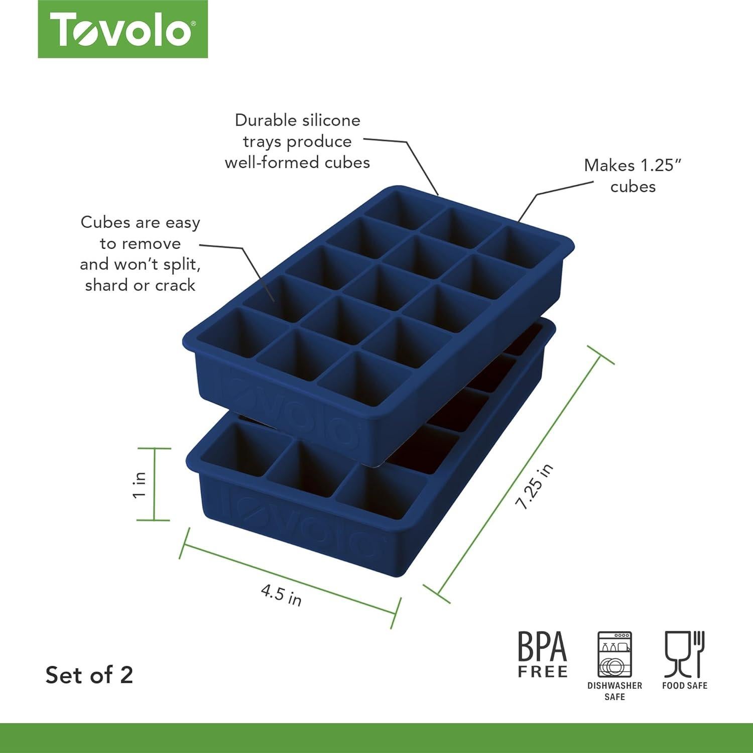 Molde de Hielo de Silicona Tovolo Set de 2 15 Cubos 3.18 cm