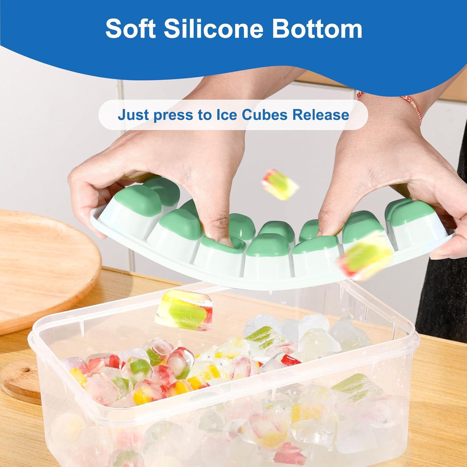 Bandeja de Hielo Weftnom con Tapa - Paquete de 3 Silicona