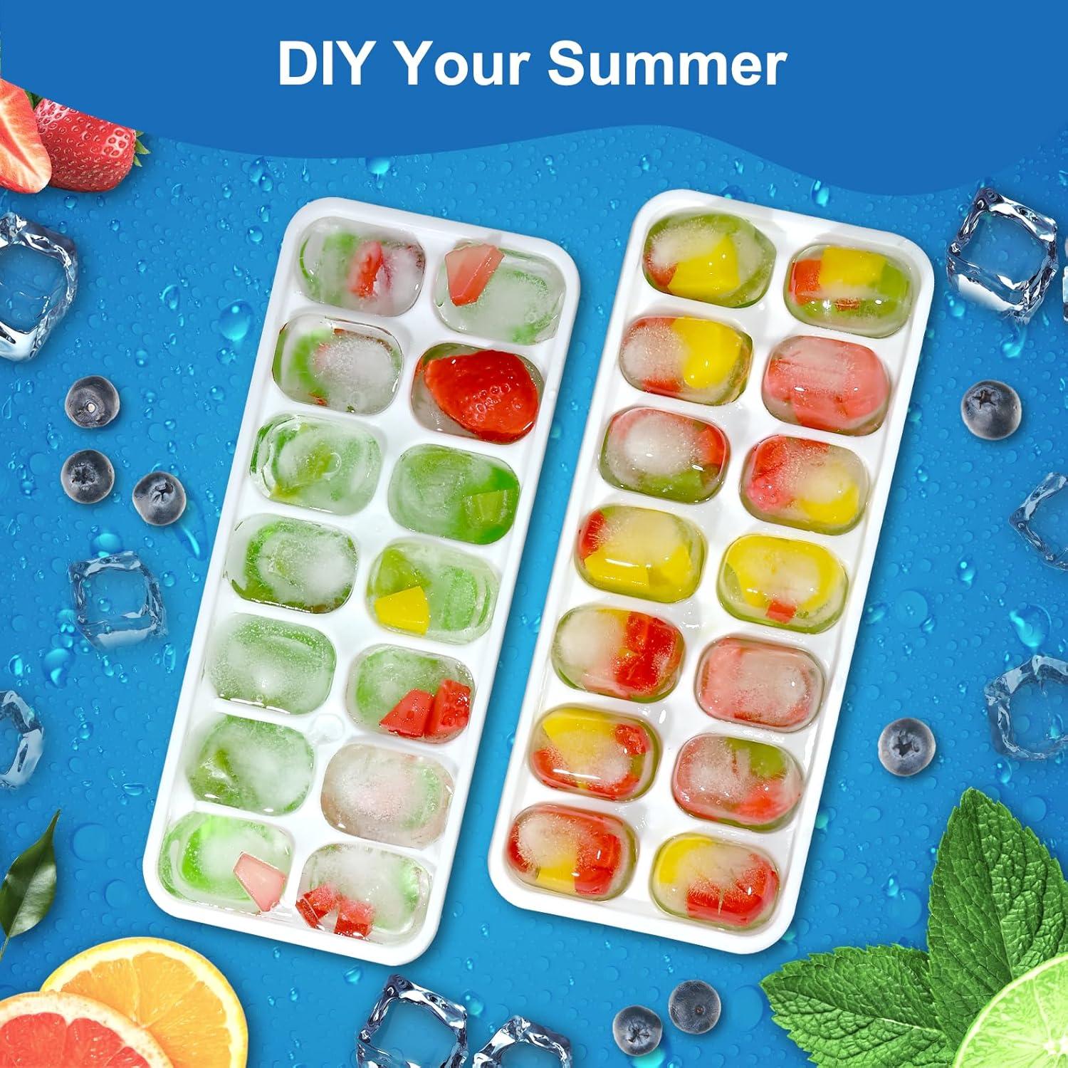 Bandeja de Hielo Weftnom con Tapa - Paquete de 3 Silicona