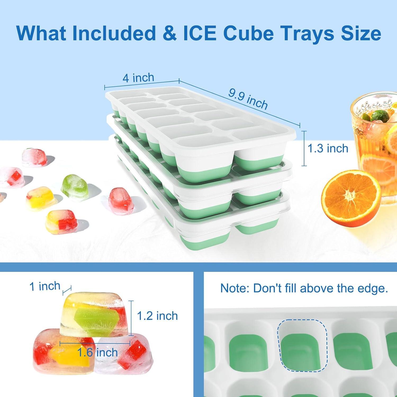 Bandeja de Hielo Weftnom con Tapa - Paquete de 3 Silicona