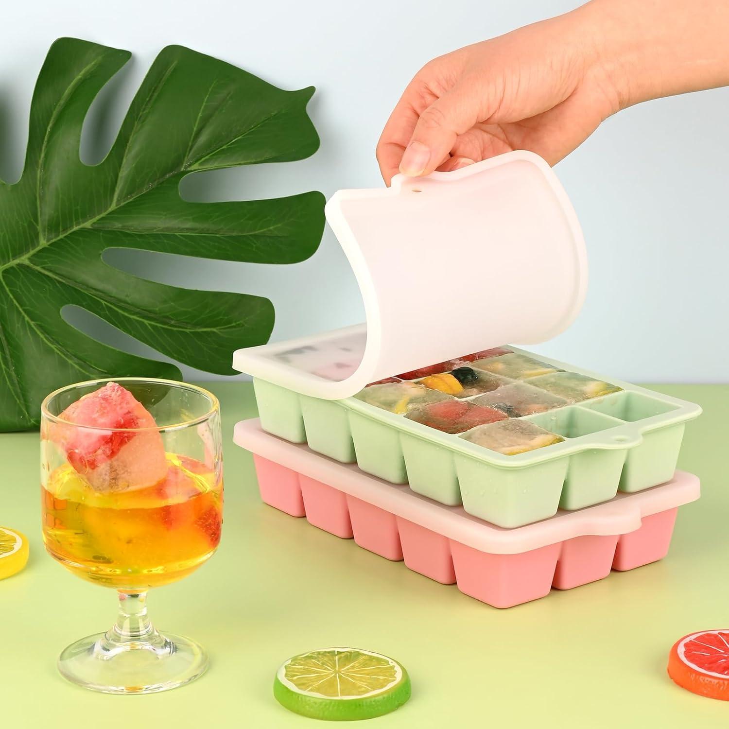 Bandeja de Hielo de Silicona HUAKENER 2 Pack Mediana