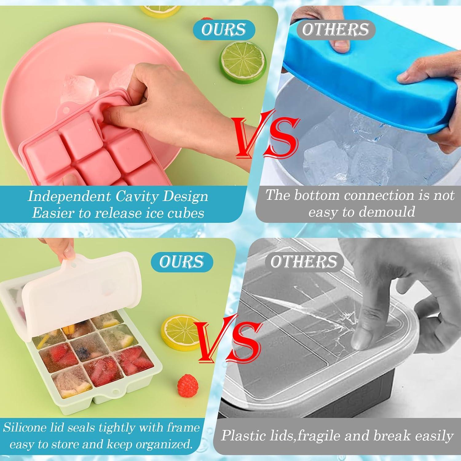 Bandeja de Hielo de Silicona HUAKENER 2 Pack Mediana