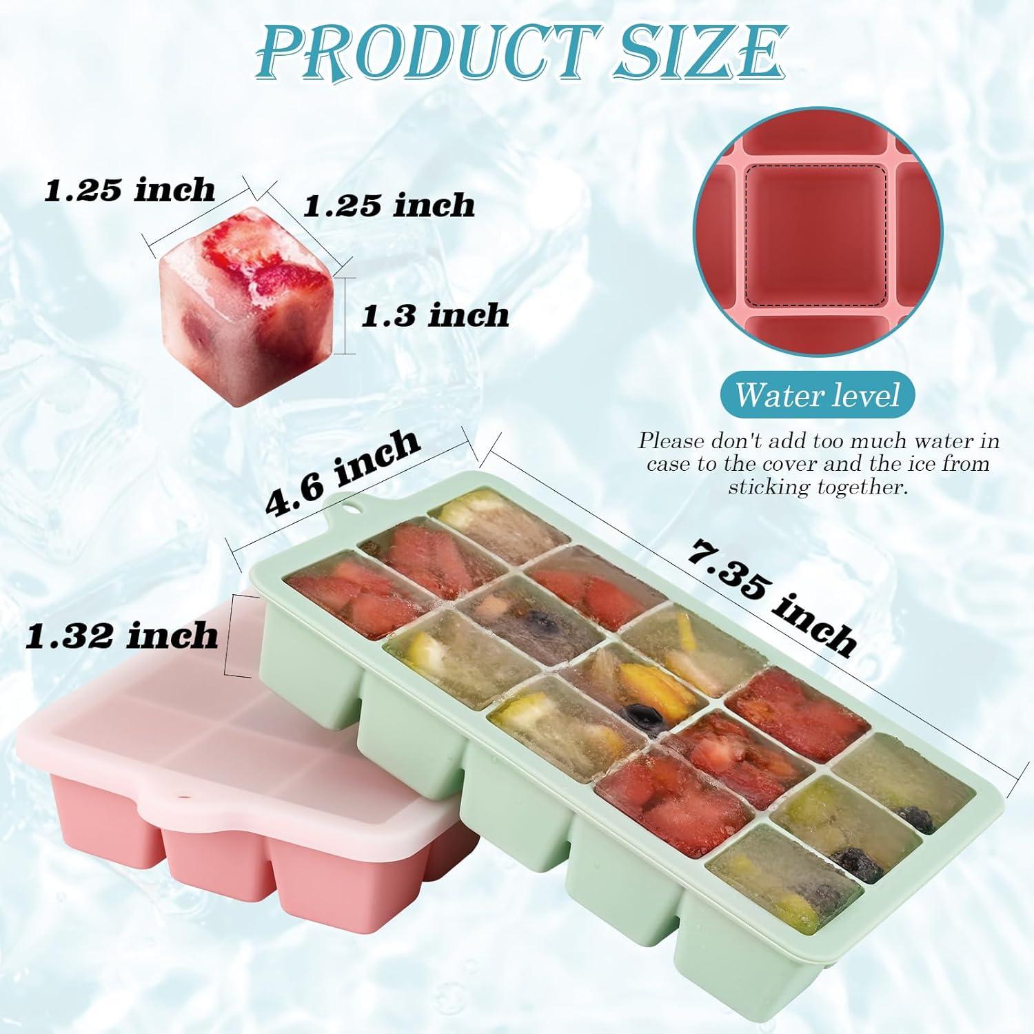 Bandeja de Hielo de Silicona HUAKENER 2 Pack Mediana